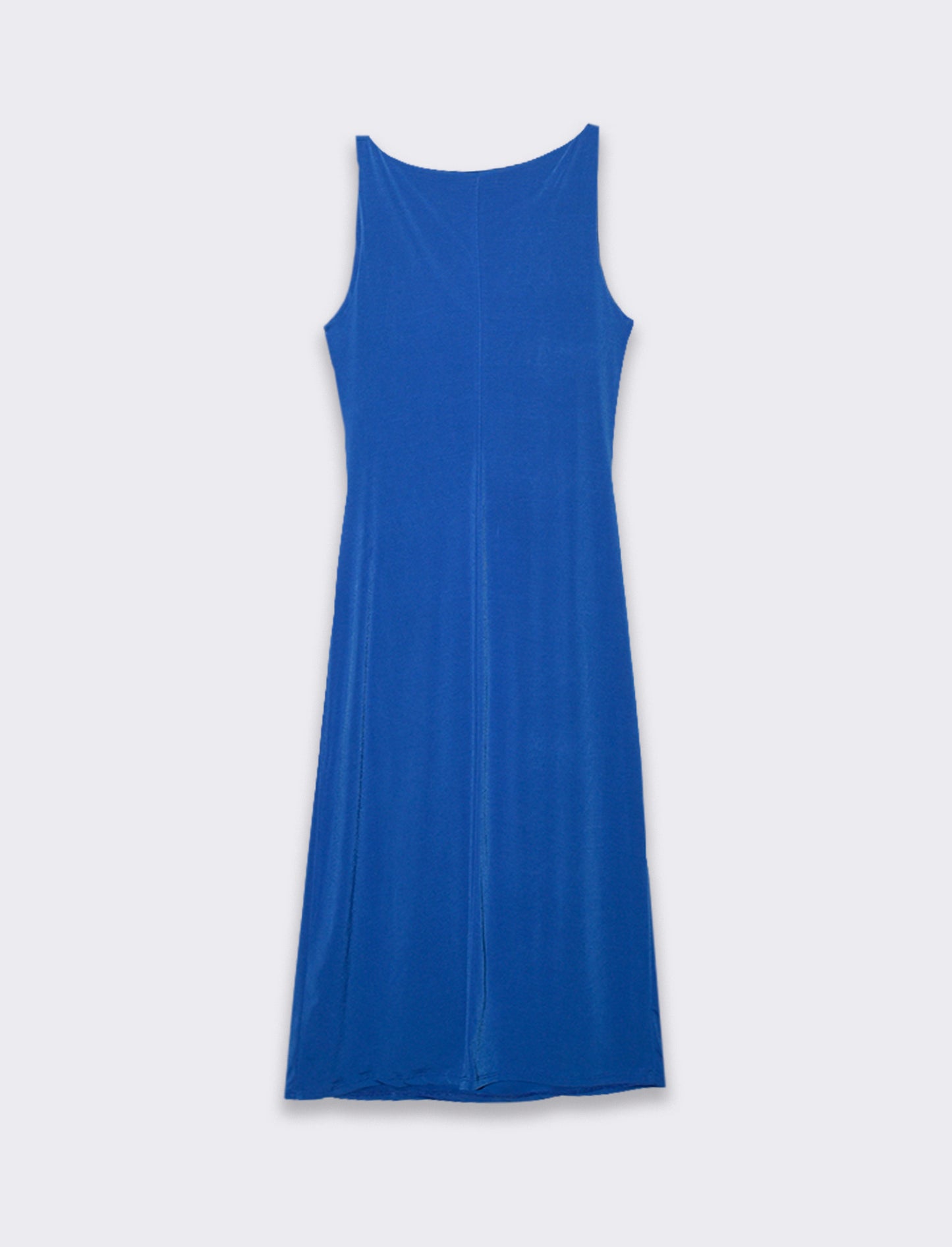 Vestito lungo smanicato in tessuto elastico - Bluette