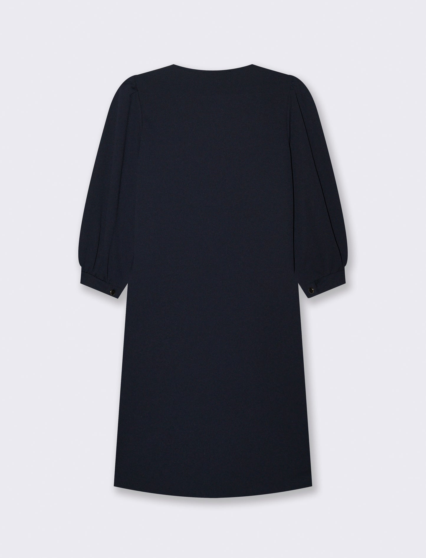 Vestito con maniche a sbuffo 3/4 e scollo a V - Blu