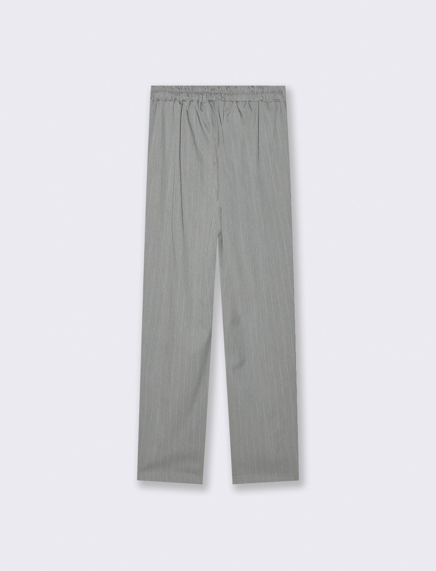 Pantalone in tessuto rigato con elastico al dietro - Grigio chiaro