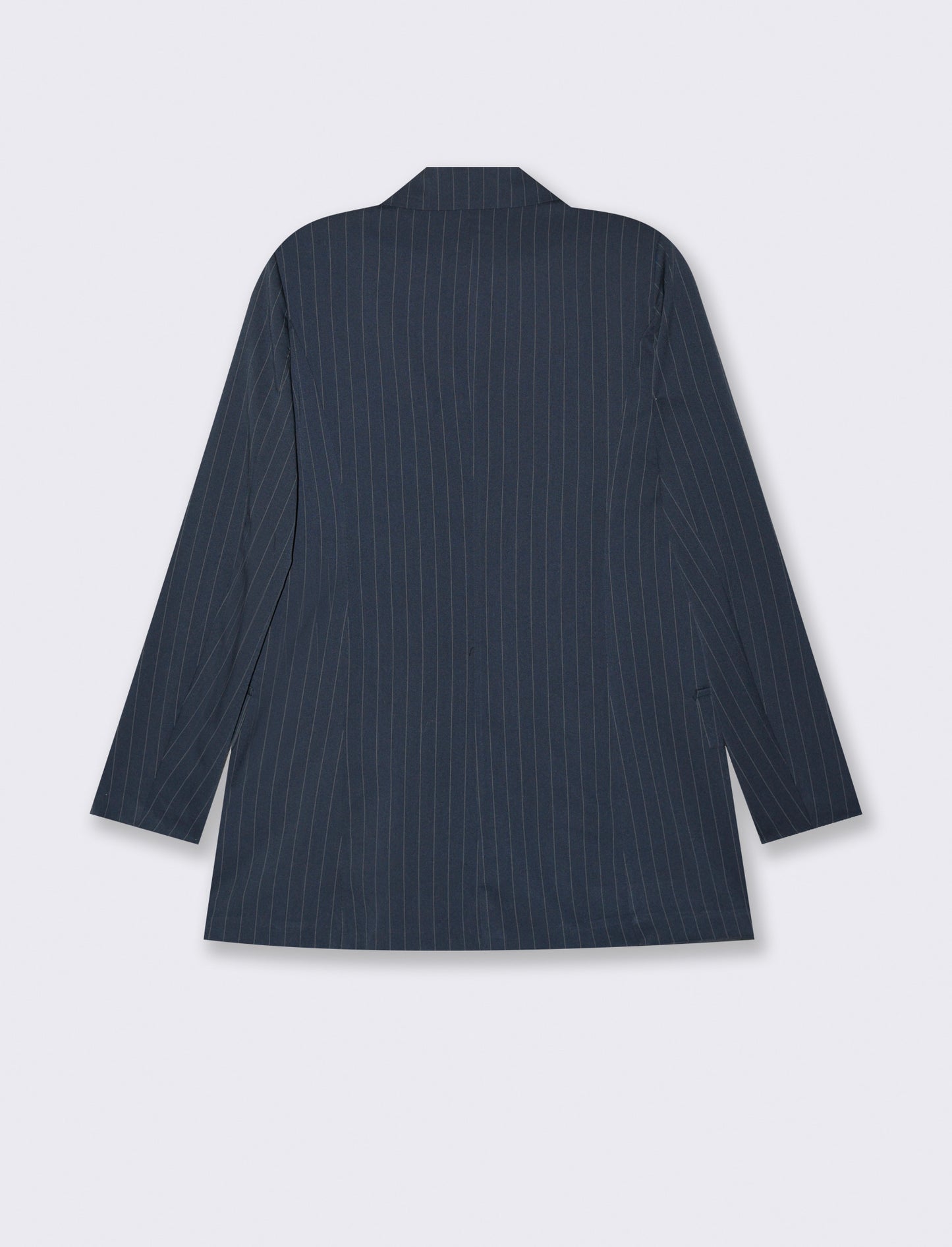 blazer in tessuto rigato con bottone sul davanti - Blu