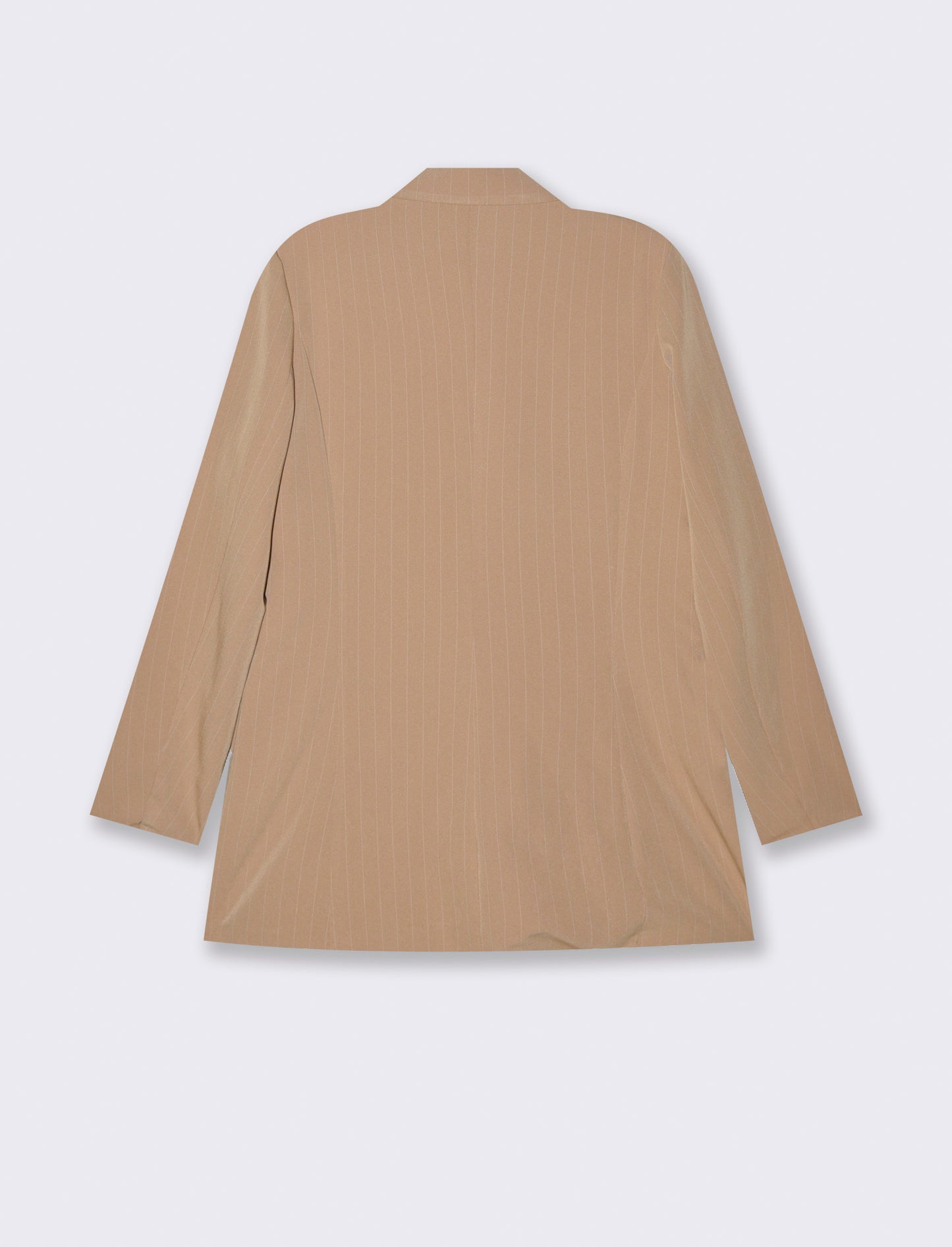 blazer in tessuto rigato con bottone sul davanti - Beige
