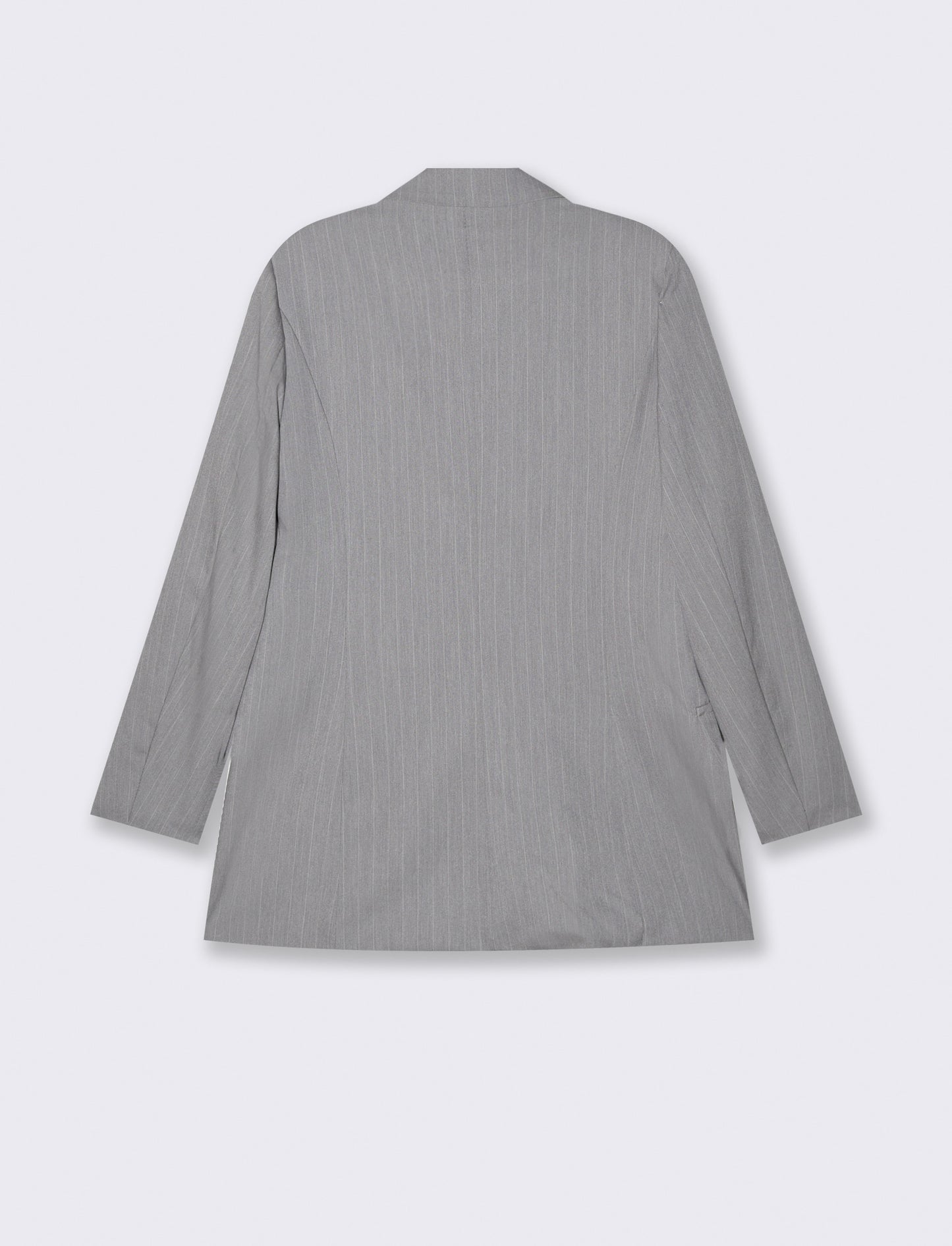 blazer in tessuto rigato con bottone sul davanti - Grigio chiaro
