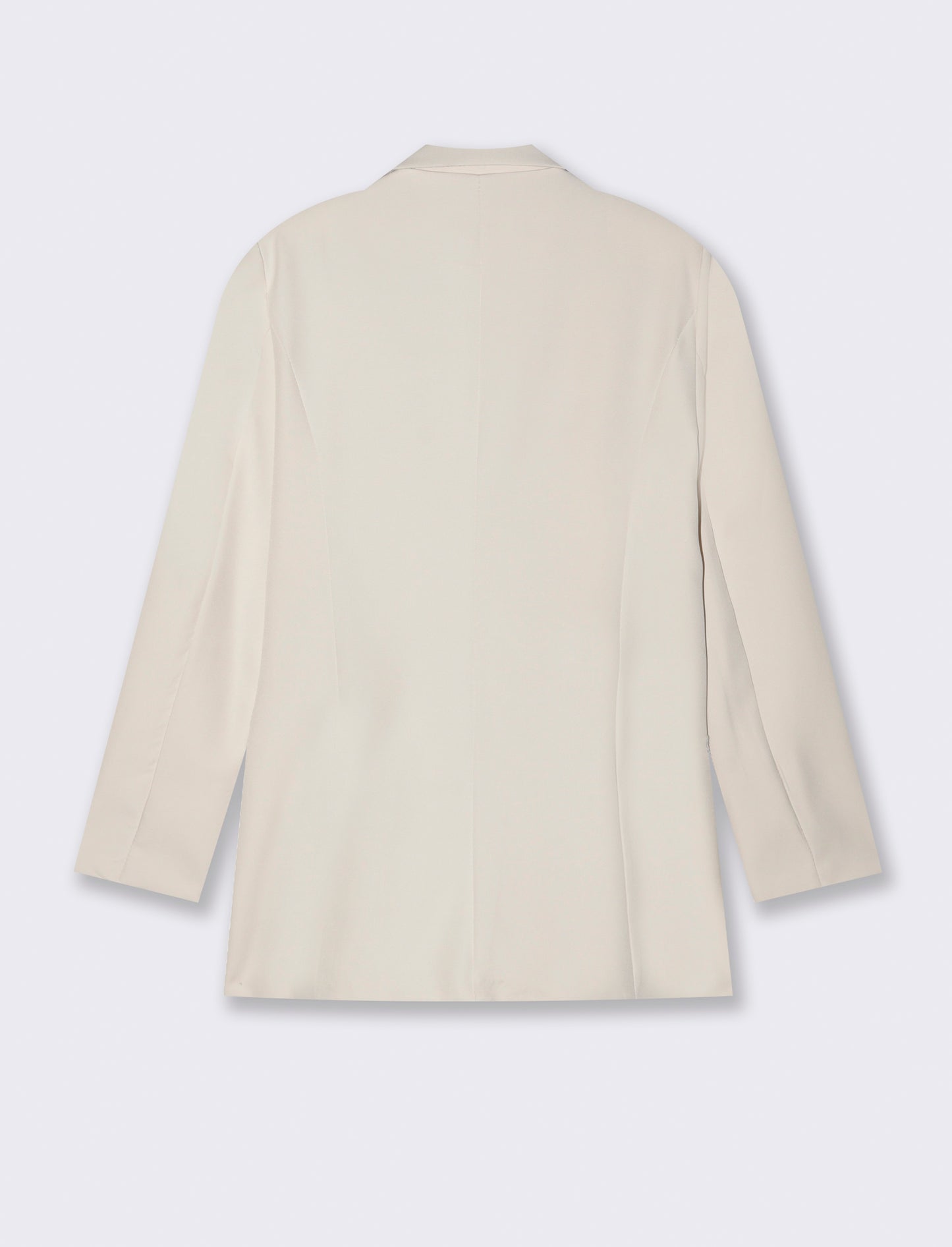 Blazer con collo revers e tasche con patta - Bianco gesso