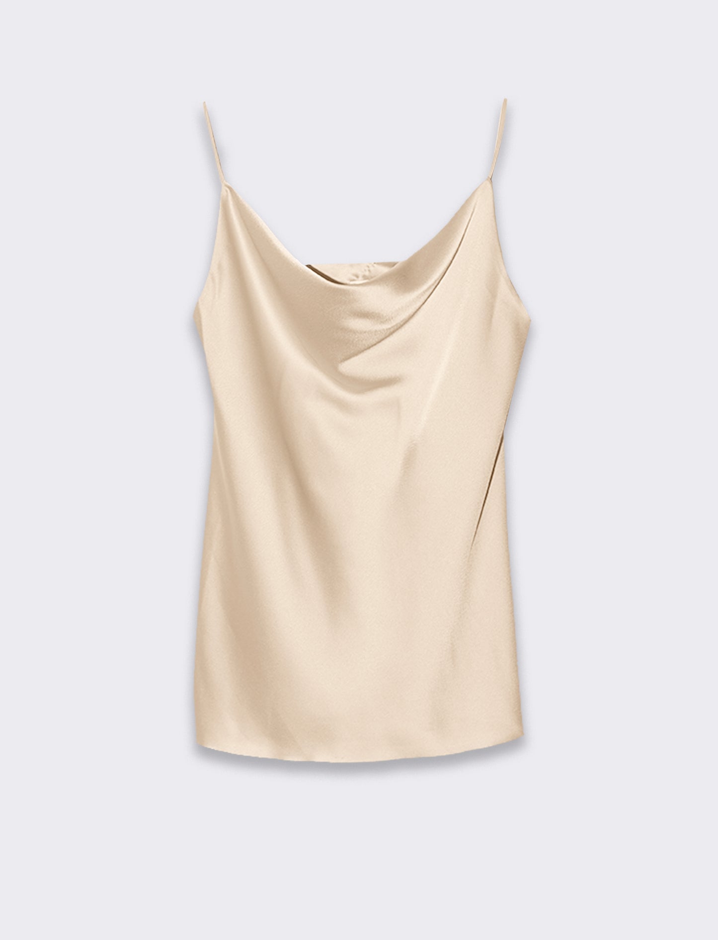 Top raso con bretelline elastiche - Beige champagne