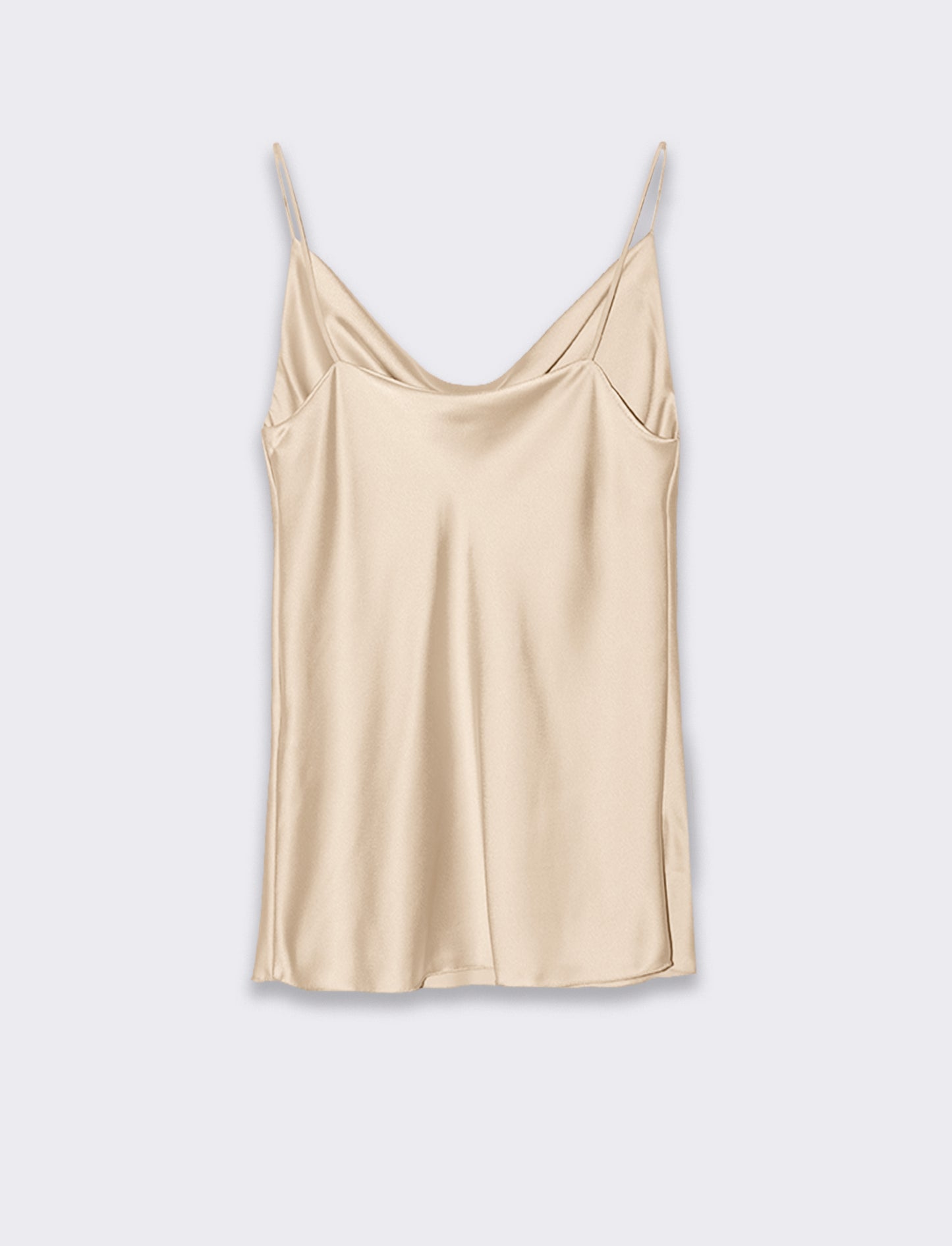 Top raso con bretelline elastiche - Beige champagne