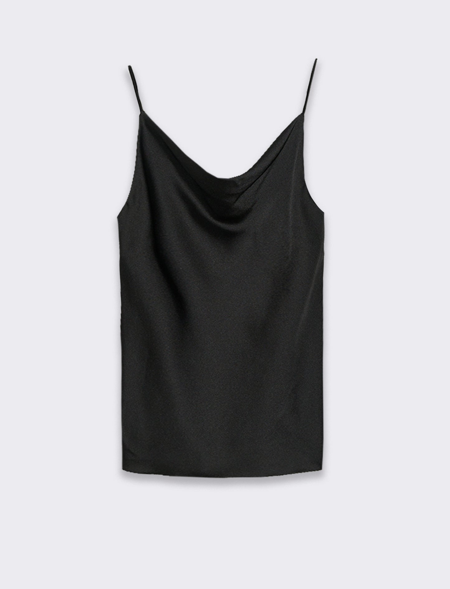 Top raso con bretelline elastiche - Nero