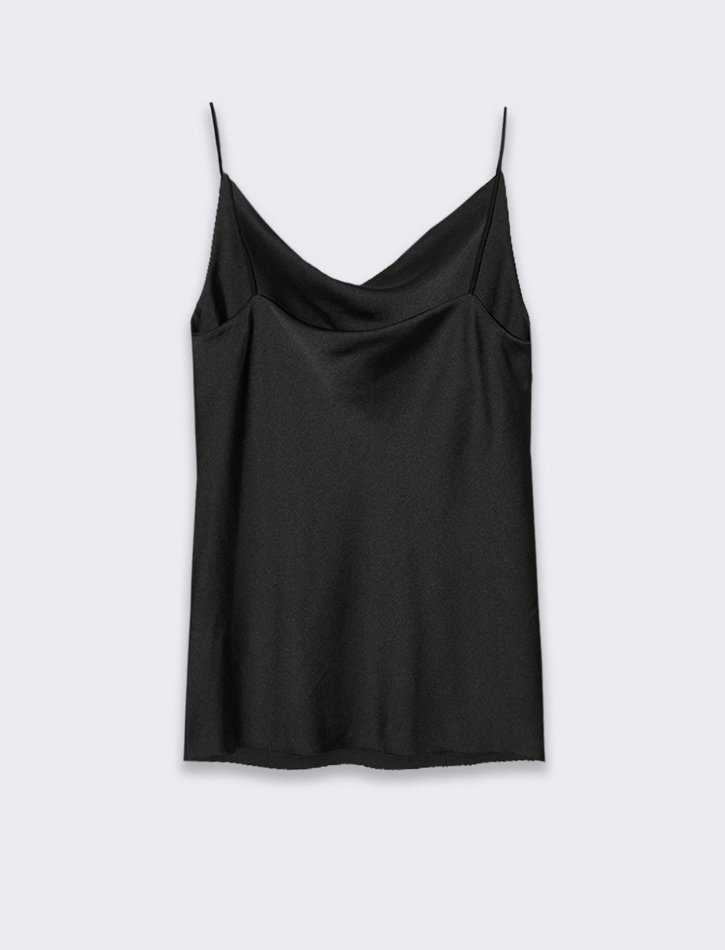 Top raso con bretelline elastiche - Nero