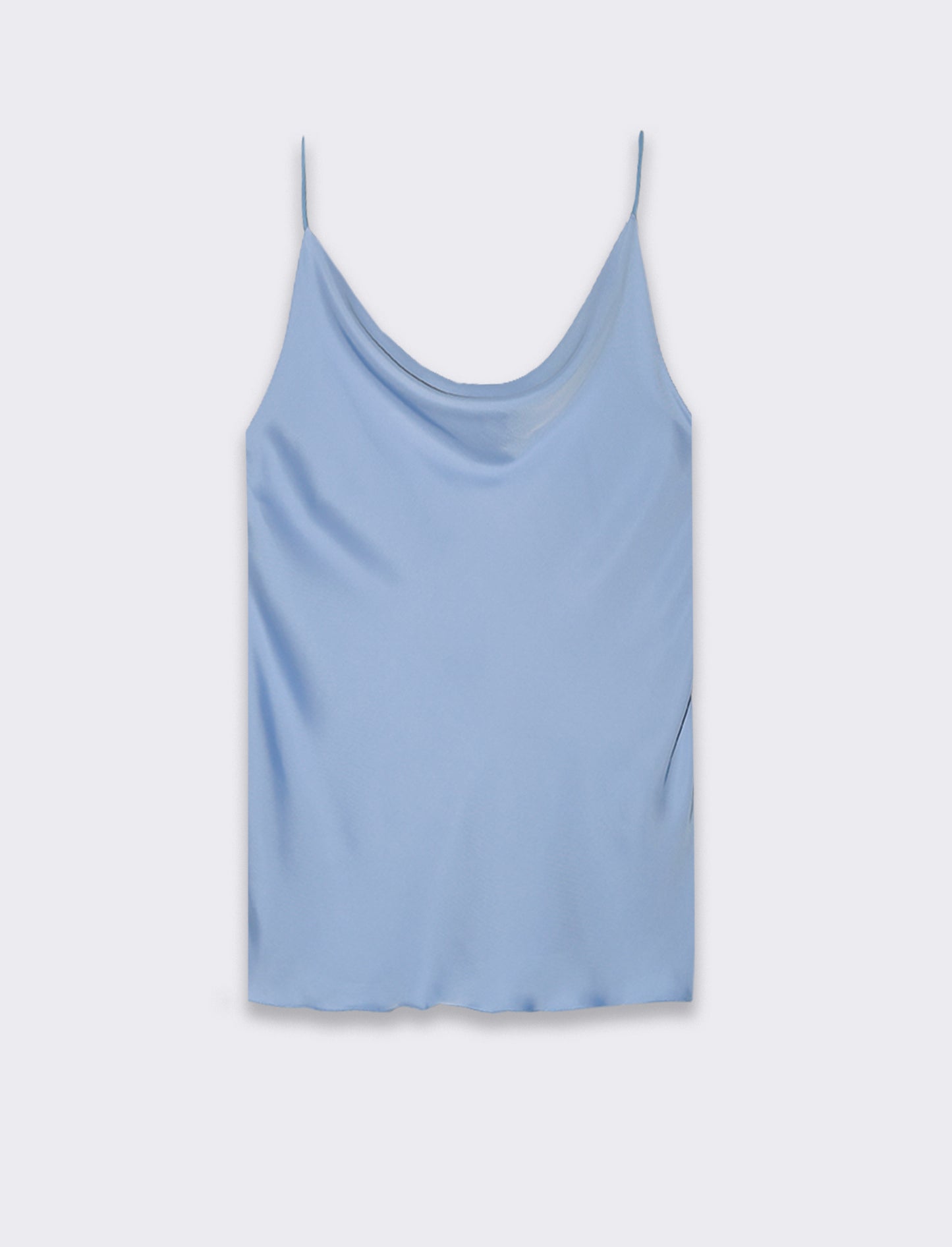 Top raso con bretelline elastiche - Azzurro