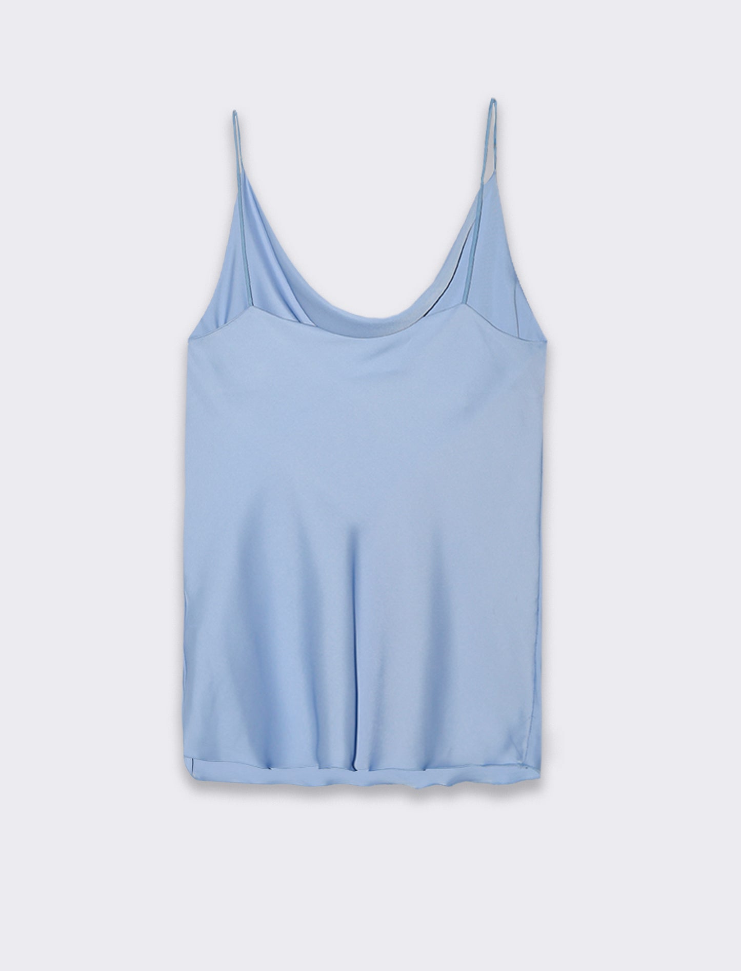 Top raso con bretelline elastiche - Azzurro