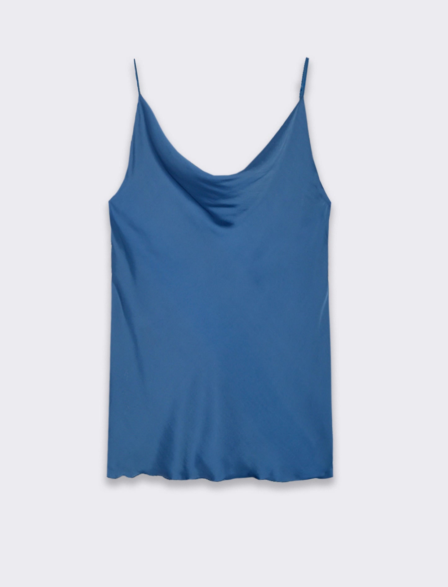 Top raso con bretelline elastiche - Denim