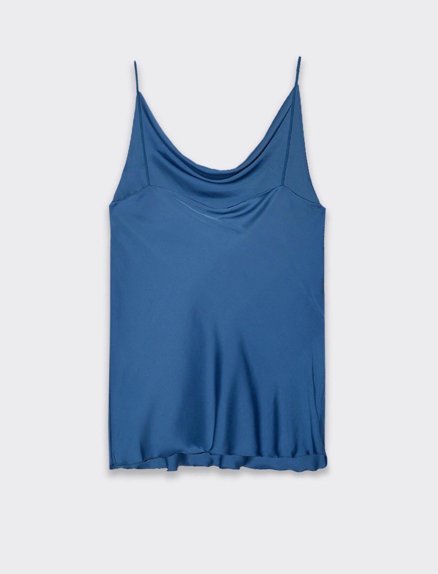 Top raso con bretelline elastiche - Denim