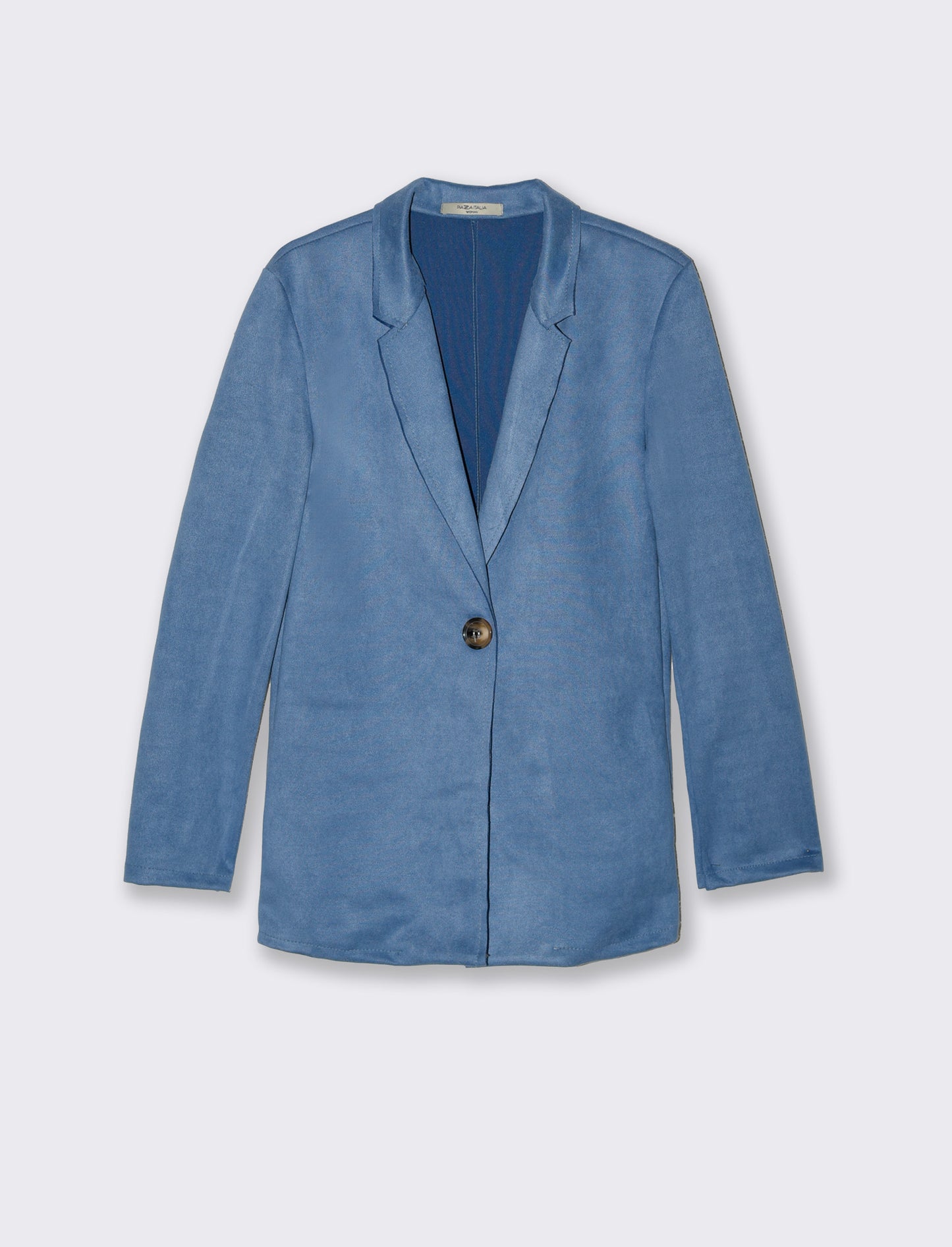 Giacca monopetto in tessuto scamosciato - Denim