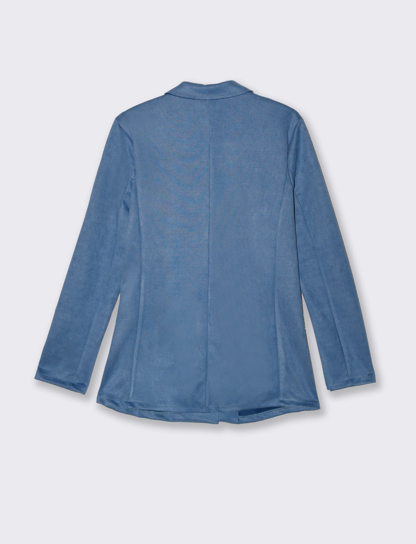 Giacca monopetto in tessuto scamosciato - Denim