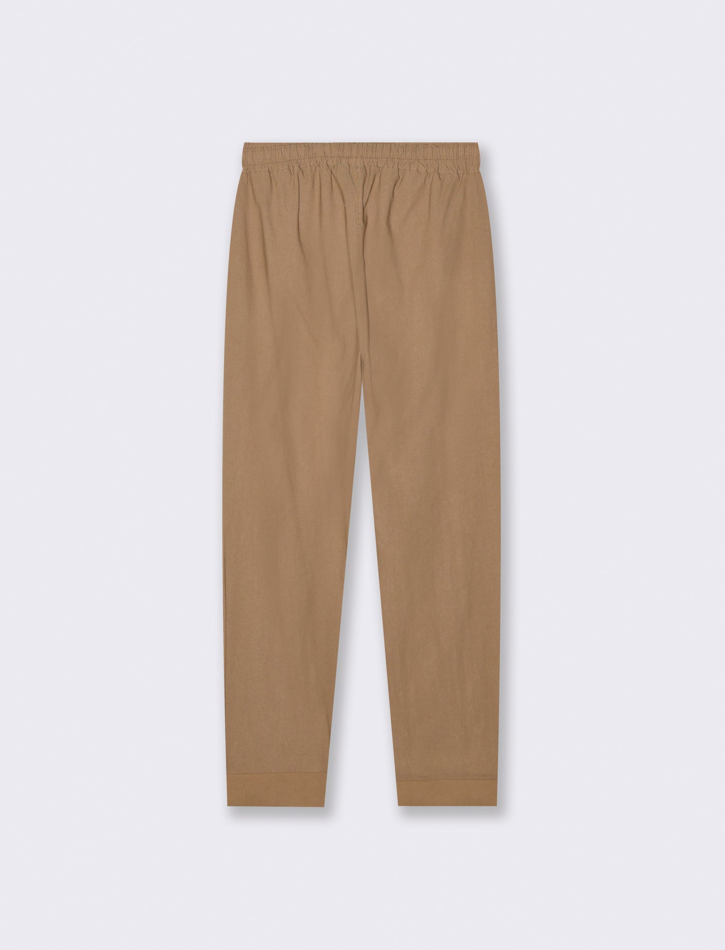 Pantalone in tessuto elasticizzato con coulisse in vita - Cammello