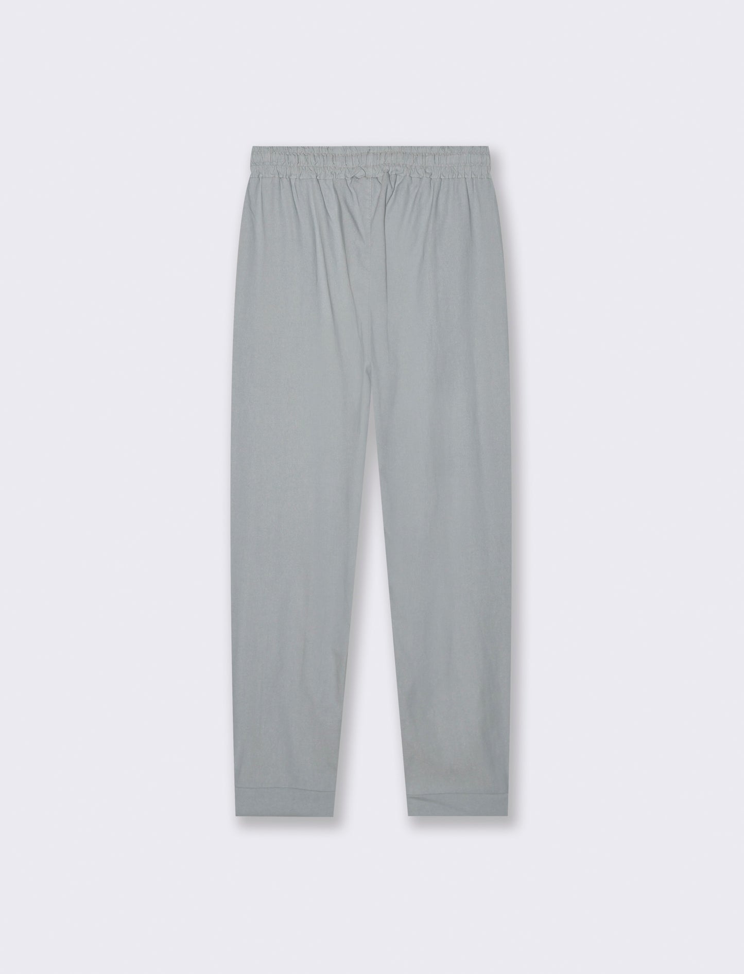 Pantalone in tessuto elasticizzato con coulisse in vita - Grigio