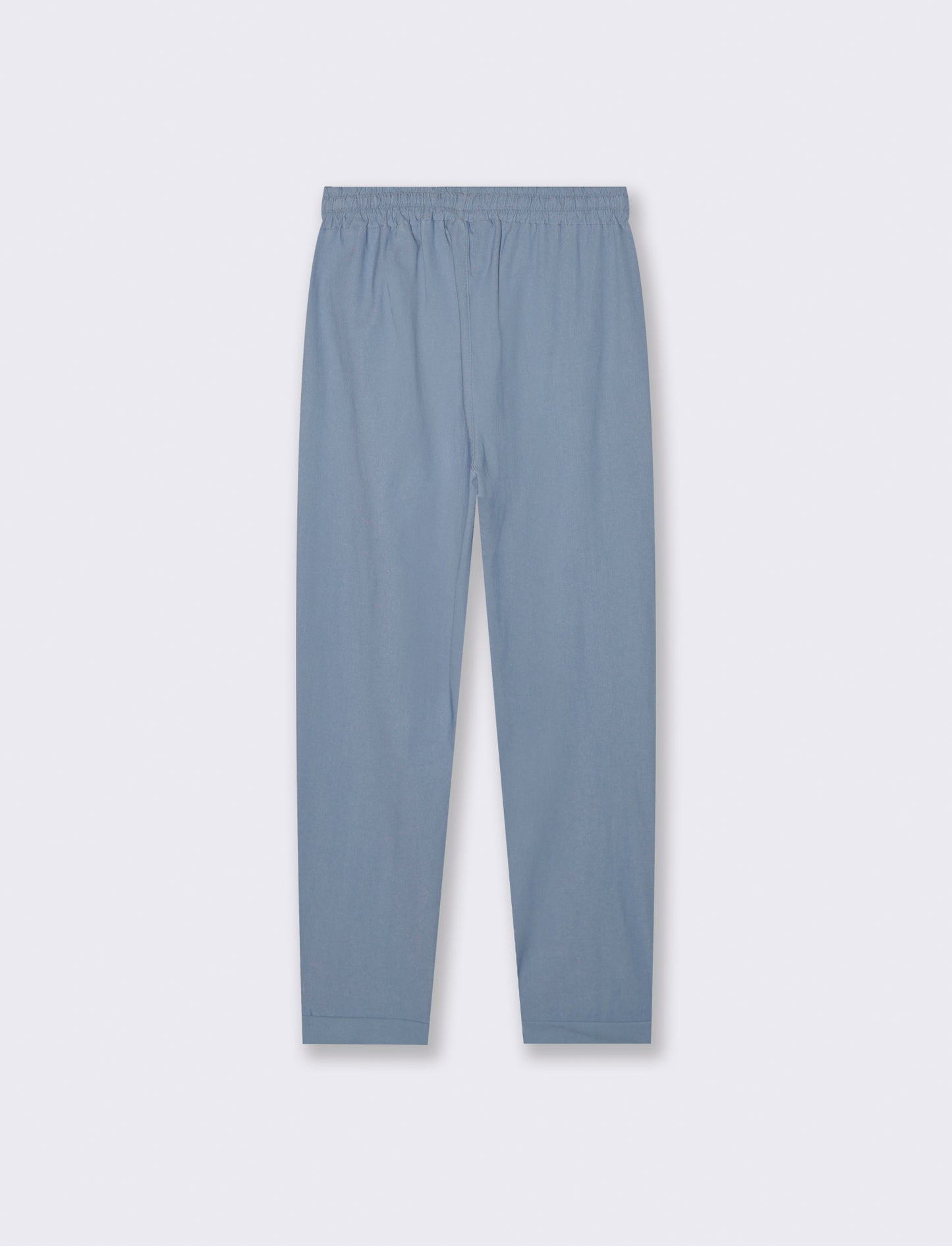 Pantalone in tessuto elasticizzato con coulisse in vita - Denim