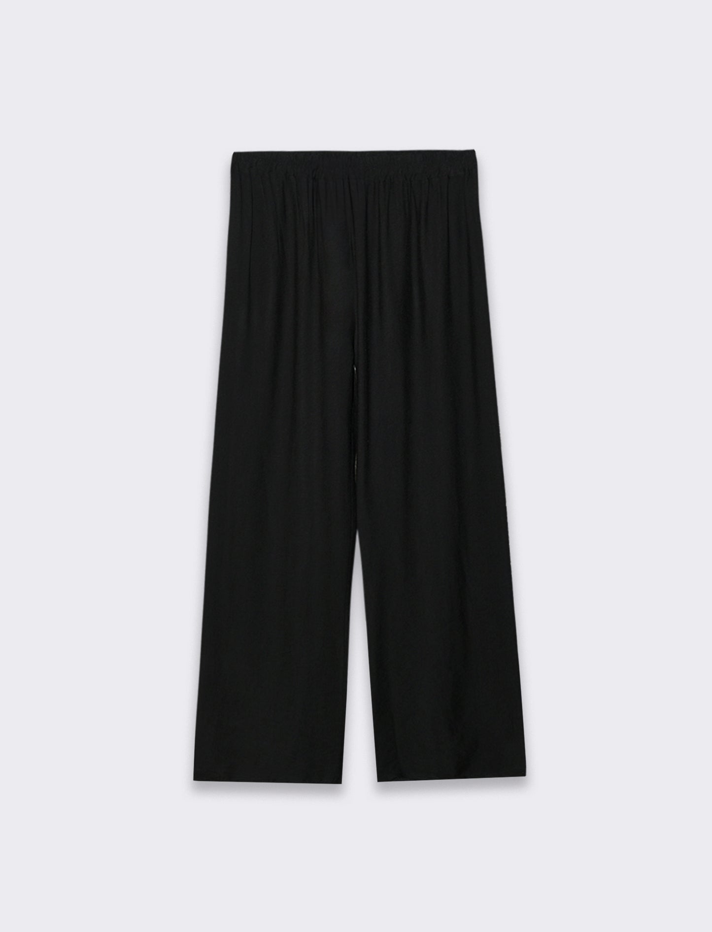 Pantalone con elastico e lacci in vita - Nero