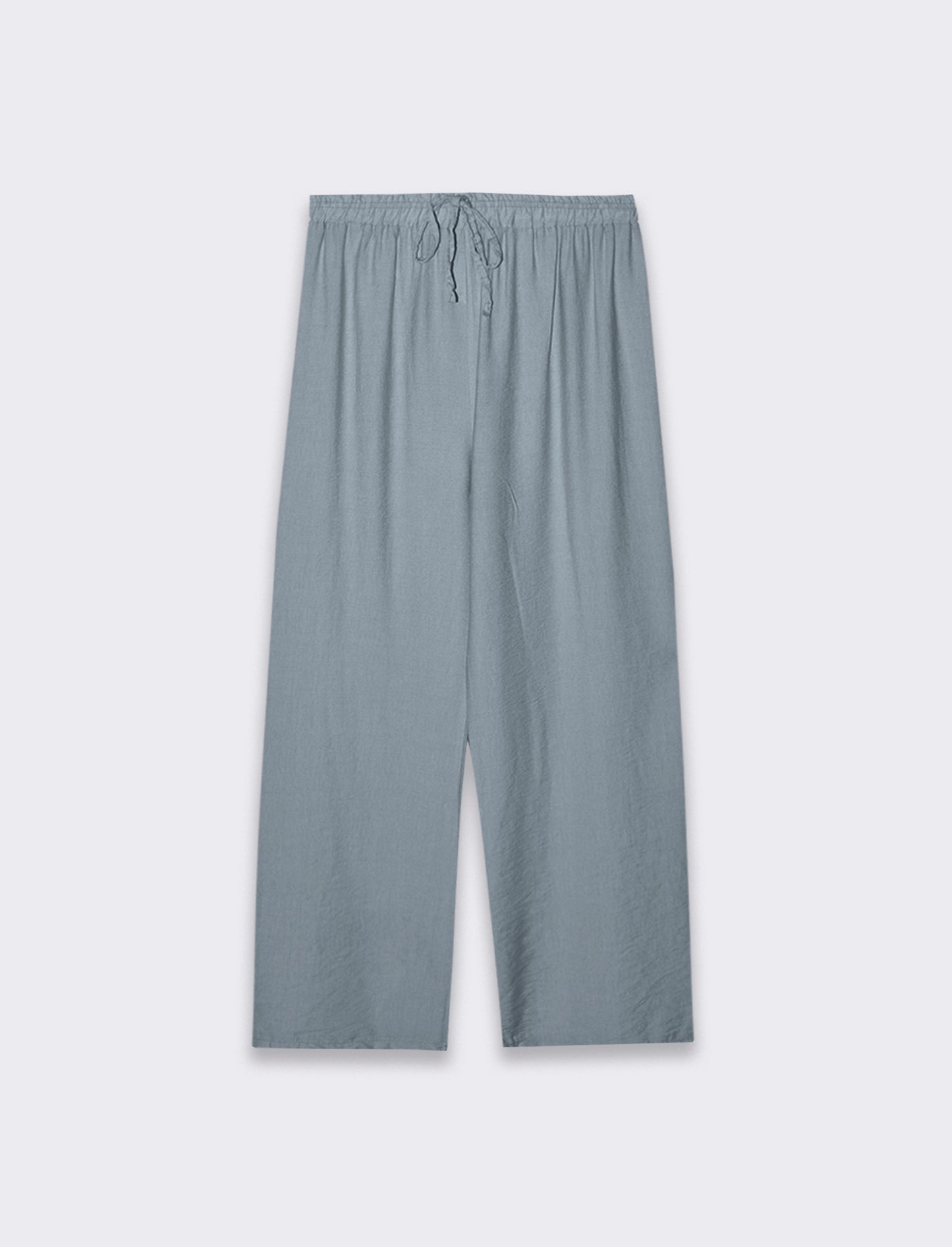 Pantalone con elastico e lacci in vita - Denim