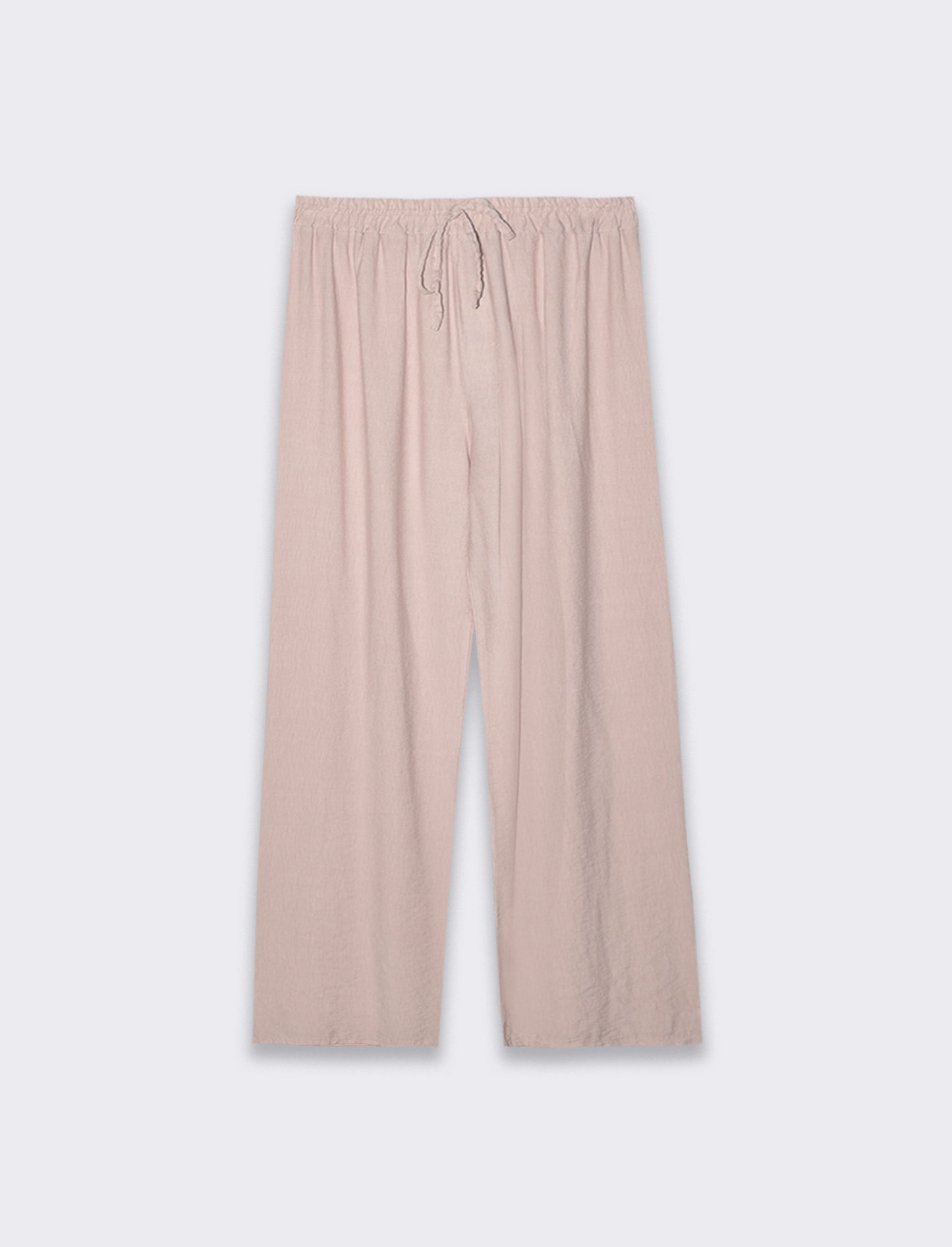 Pantalone con elastico e lacci in vita - Rosa