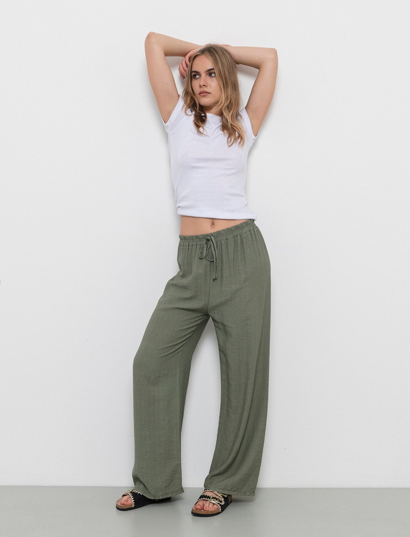 Pantalone con elastico e lacci in vita - Ve.milit.