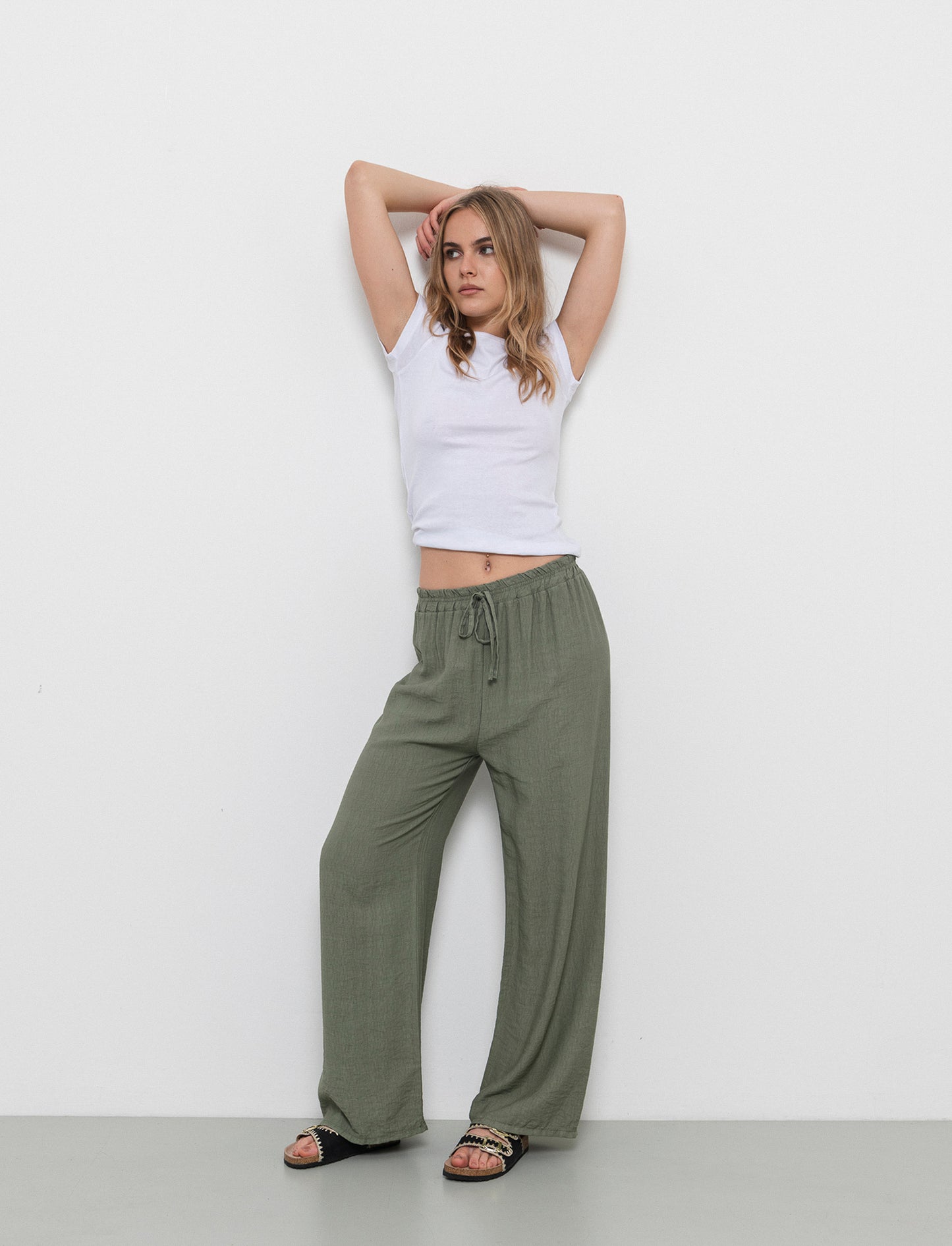 Pantalone con elastico e lacci in vita - Ve.milit.