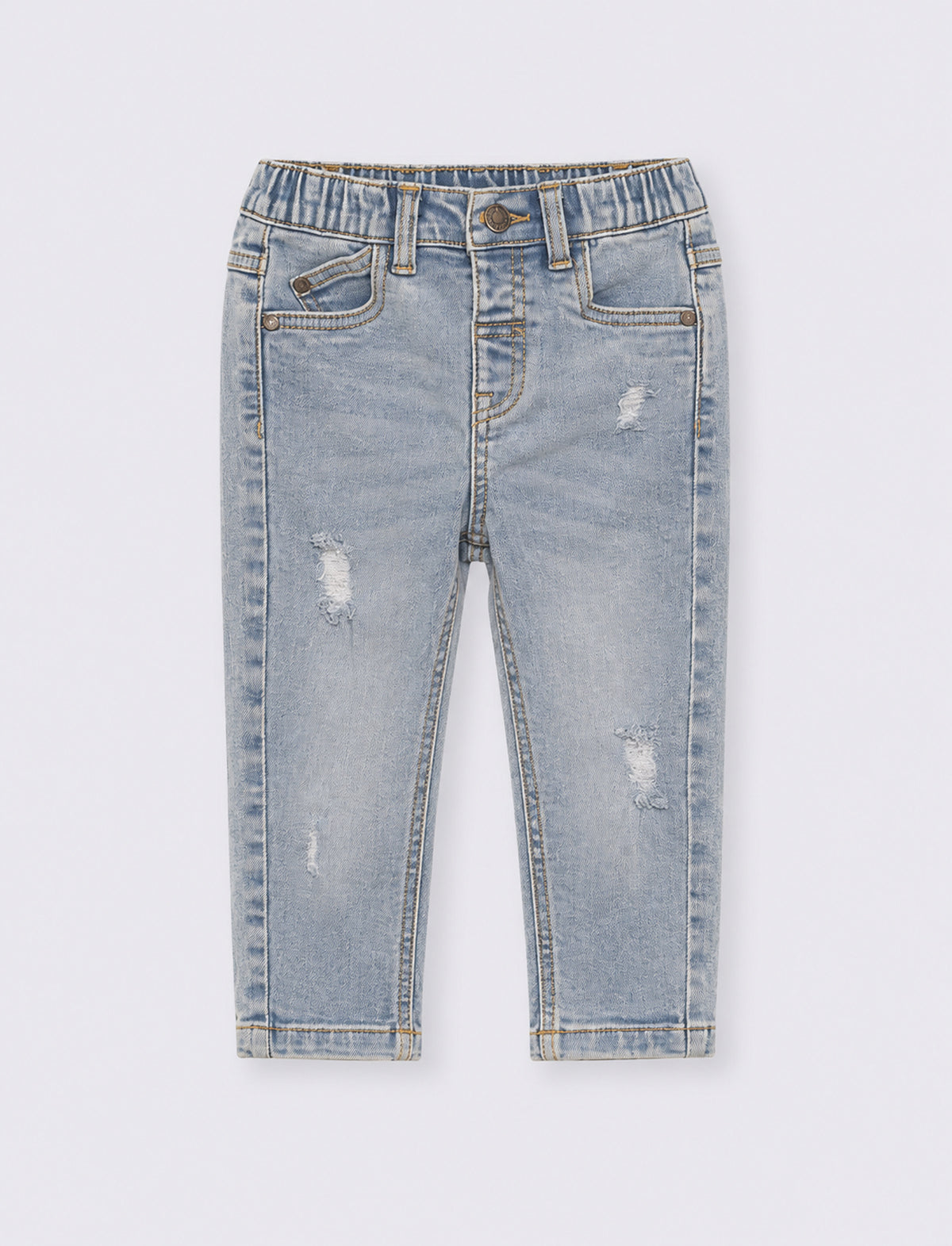 Jeans cinque tasche con rotture - Denim