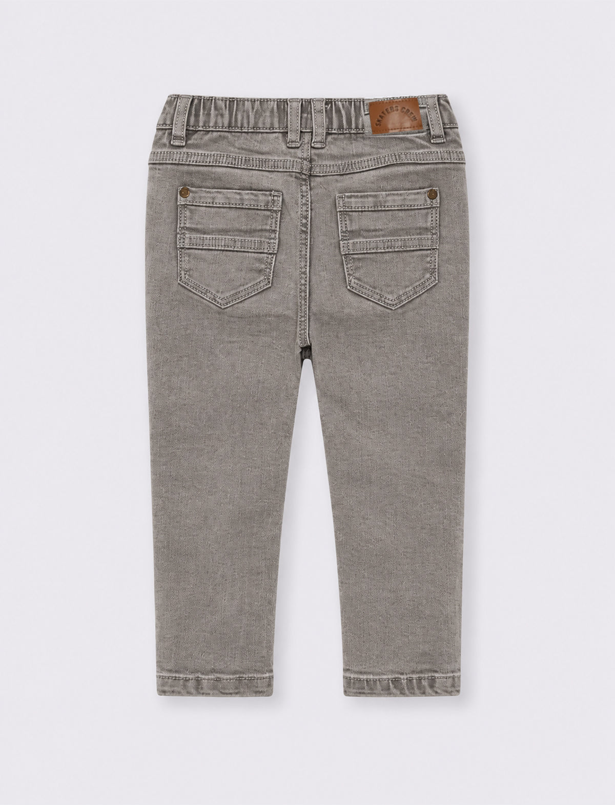 Jeans cinque tasche con rotture - Grigio