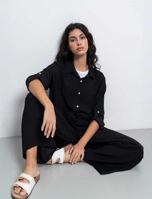 Camicia con nodo al fondo - Nero