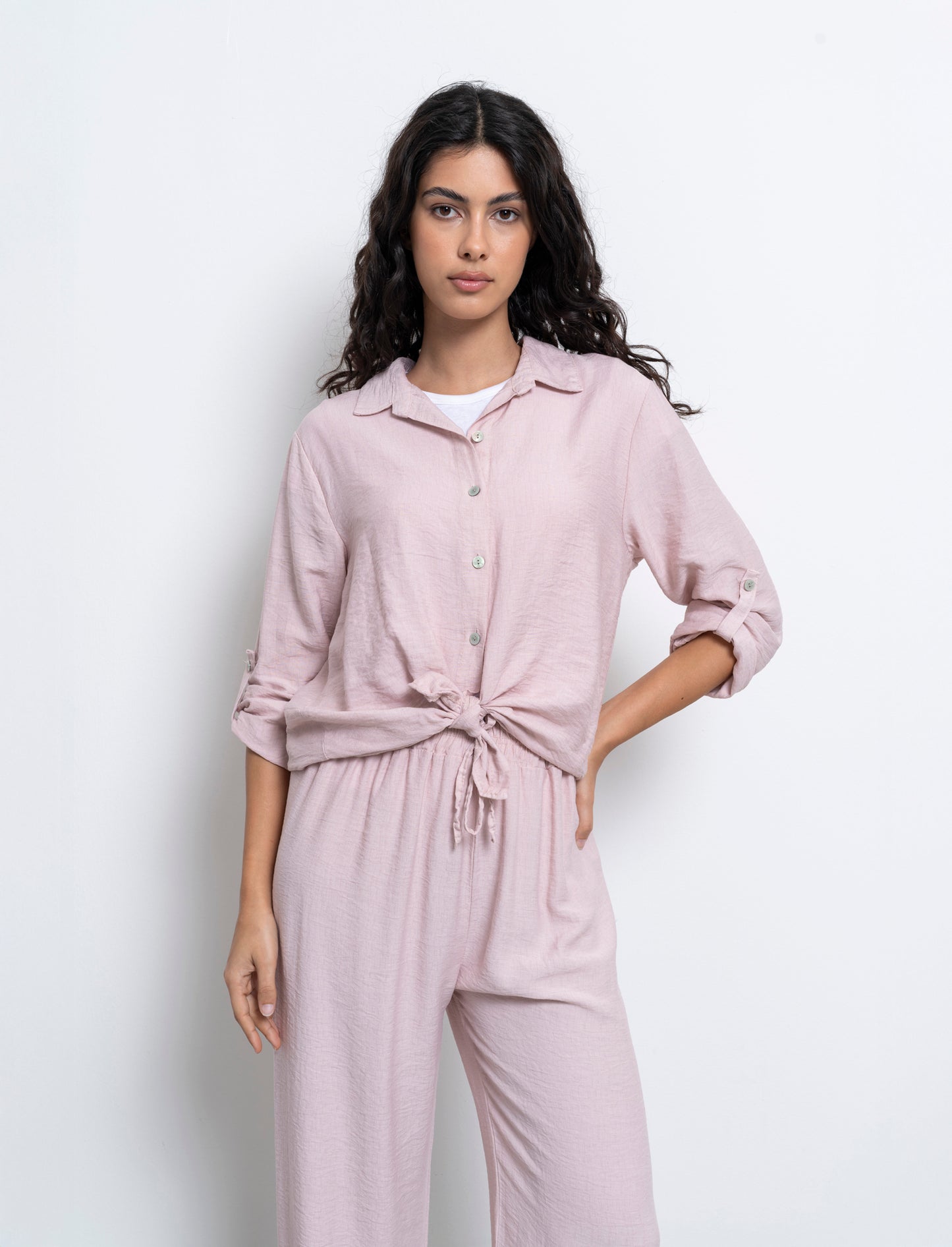Camicia con nodo al fondo - Rosa