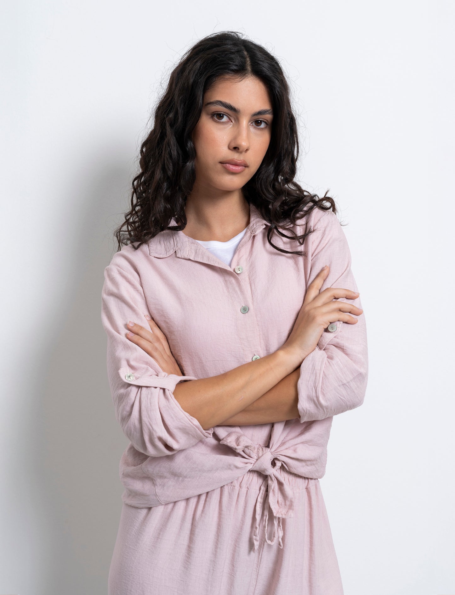 Camicia con nodo al fondo - Rosa