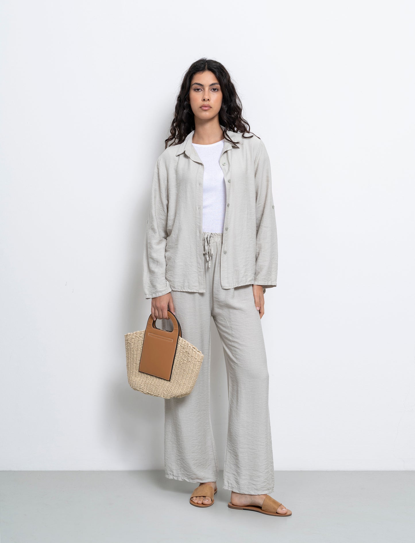 Camicia con nodo al fondo - Sabbia