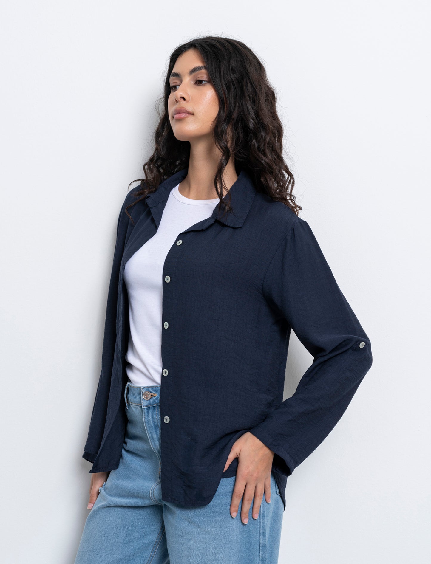 Camicia con nodo al fondo - Blu