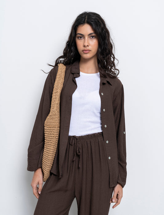 Camicia con nodo al fondo - Moro