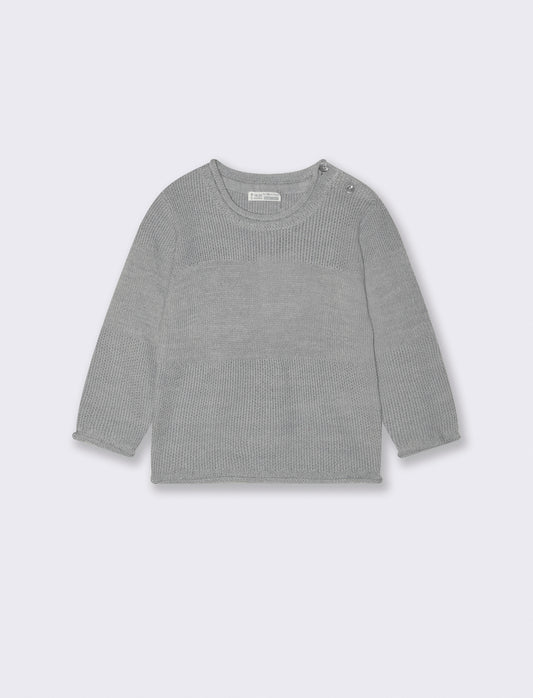 Maglia con lavorazione frontale - Grigio mel.
