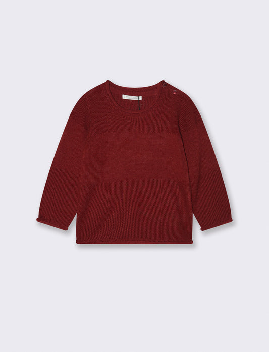 Maglia con lavorazione frontale - Bordeaux