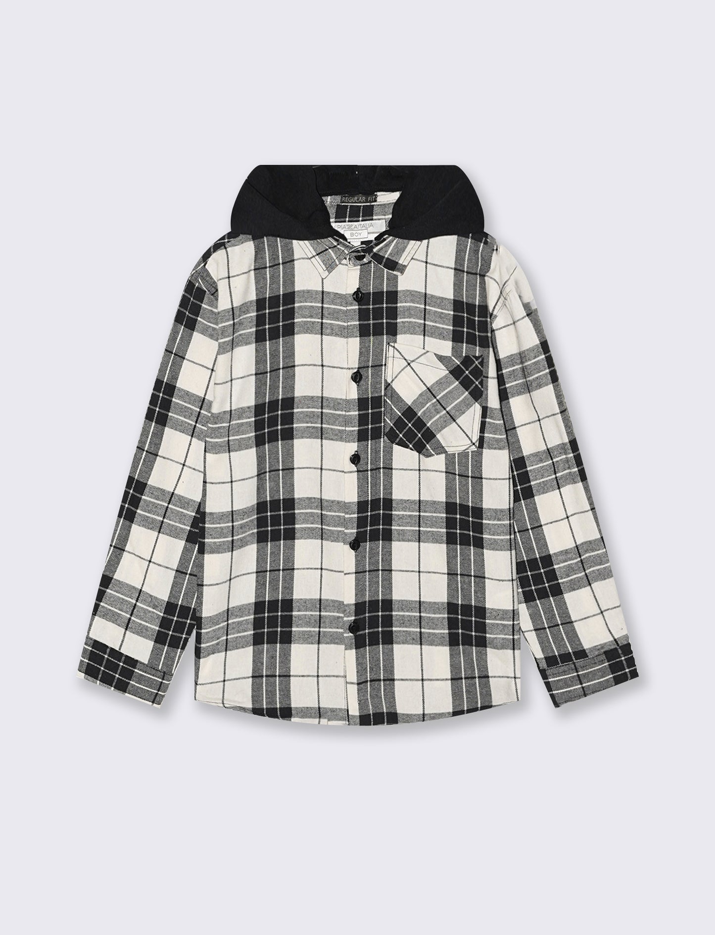 Camicia in flanella con cappuccio - Bianco