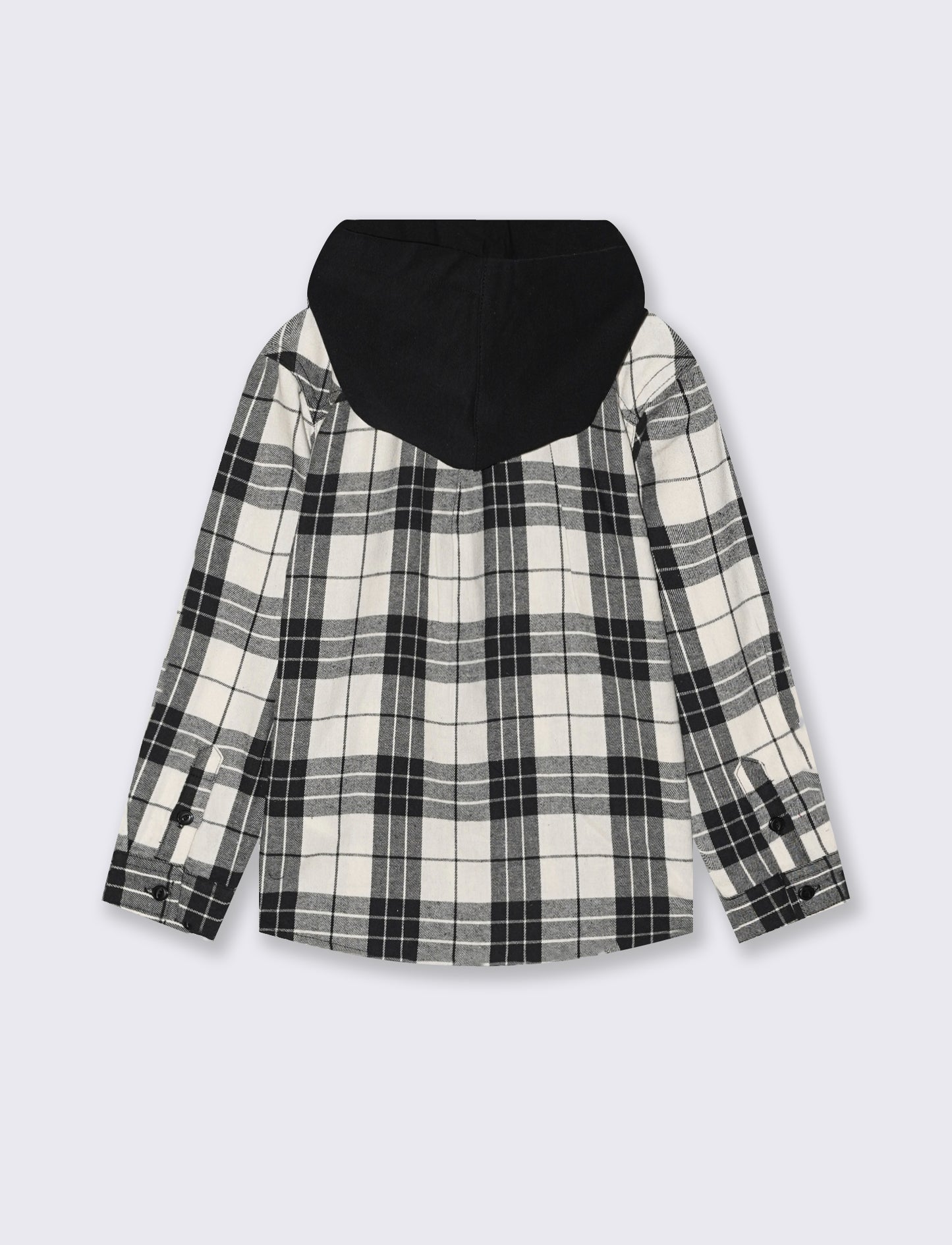Camicia in flanella con cappuccio - Bianco