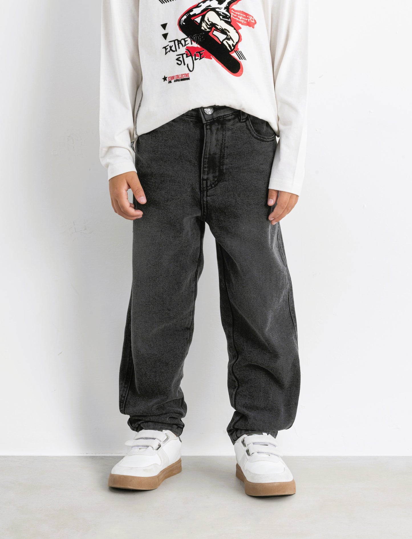 JEANS BALLON IN DENIM - Nero