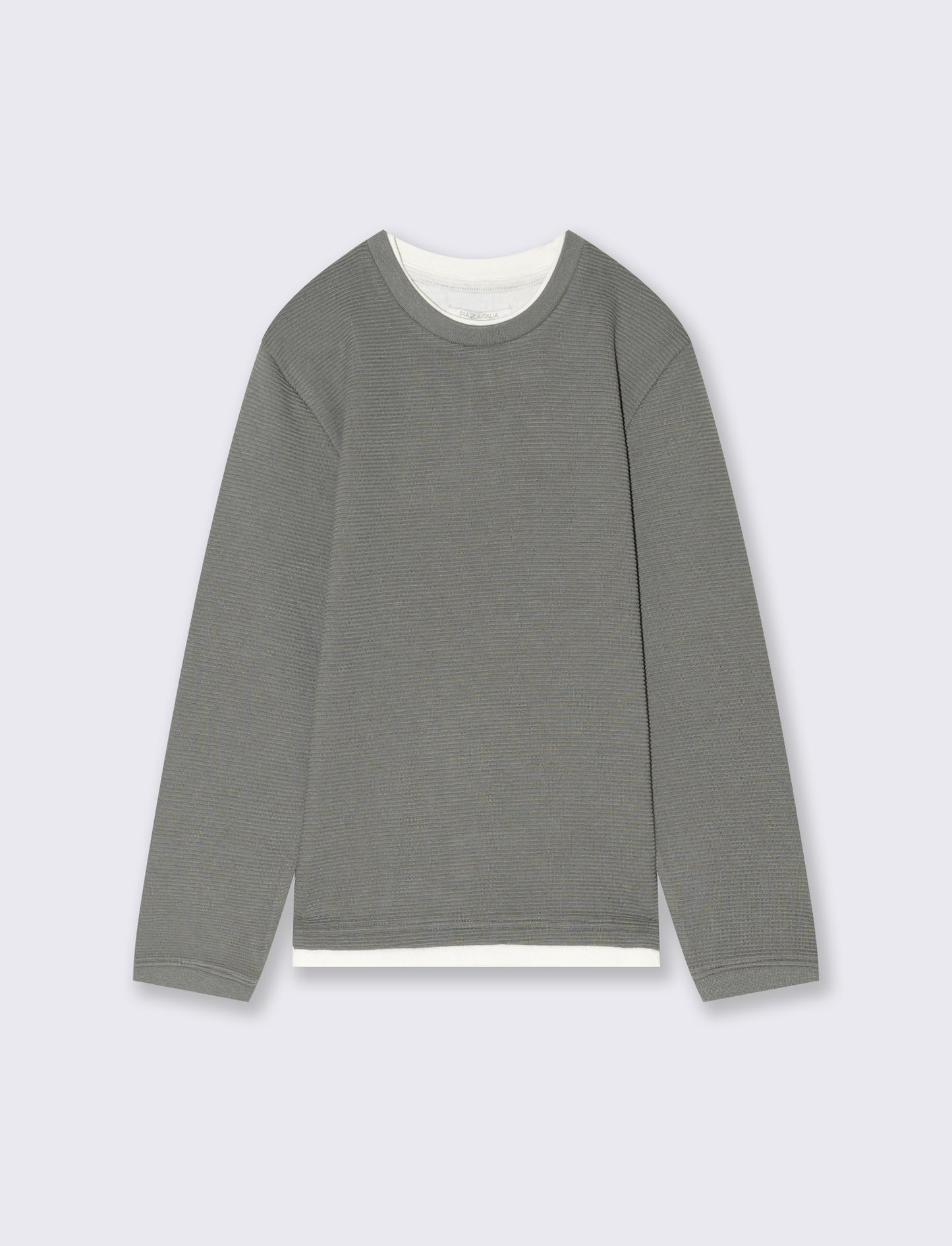 T-shirt tessuto rigato. - Verde militare