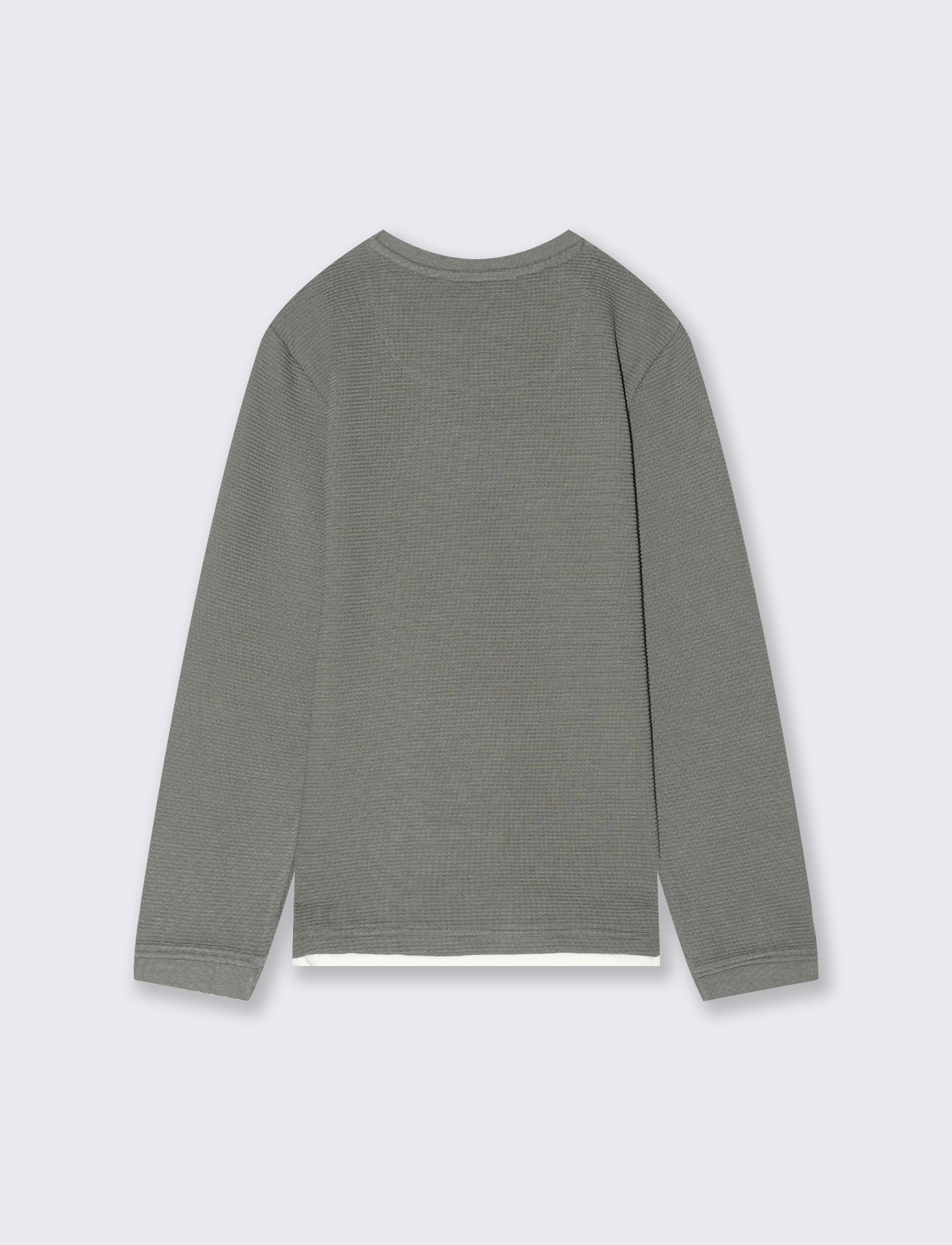 T-shirt tessuto rigato. - Verde militare