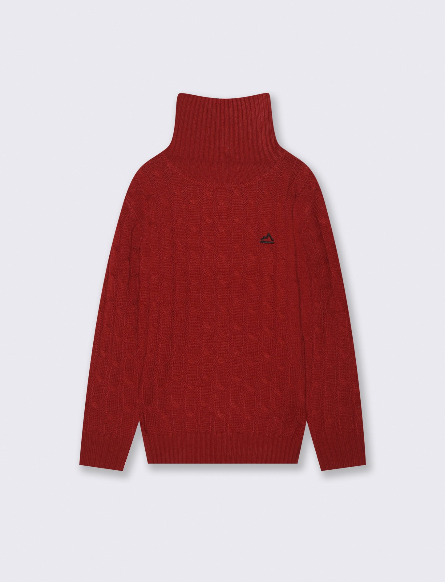 Maglia collo alto  a traccia. - Rosso