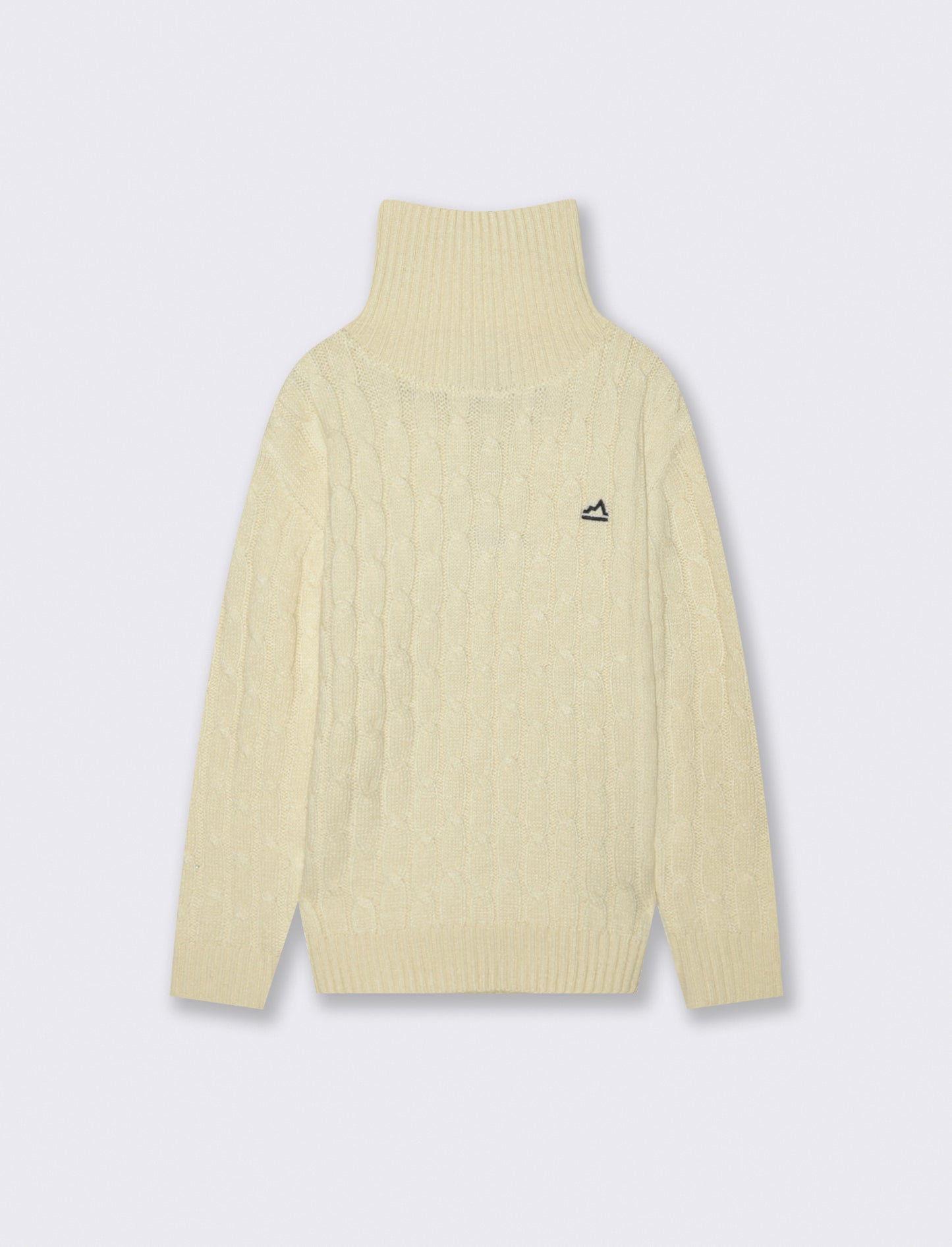 Maglia collo alto  a traccia. - Beige