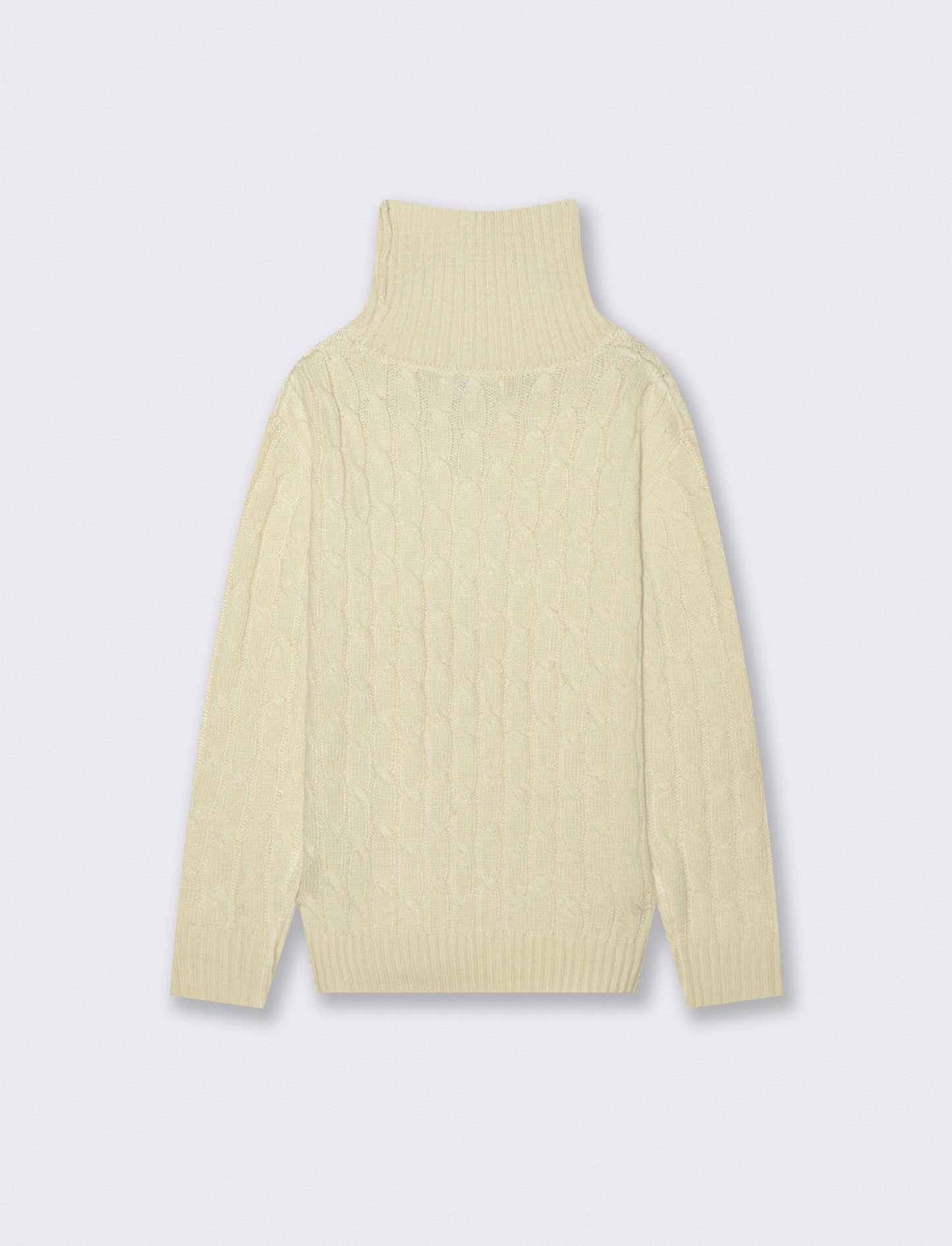 Maglia collo alto  a traccia. - Beige