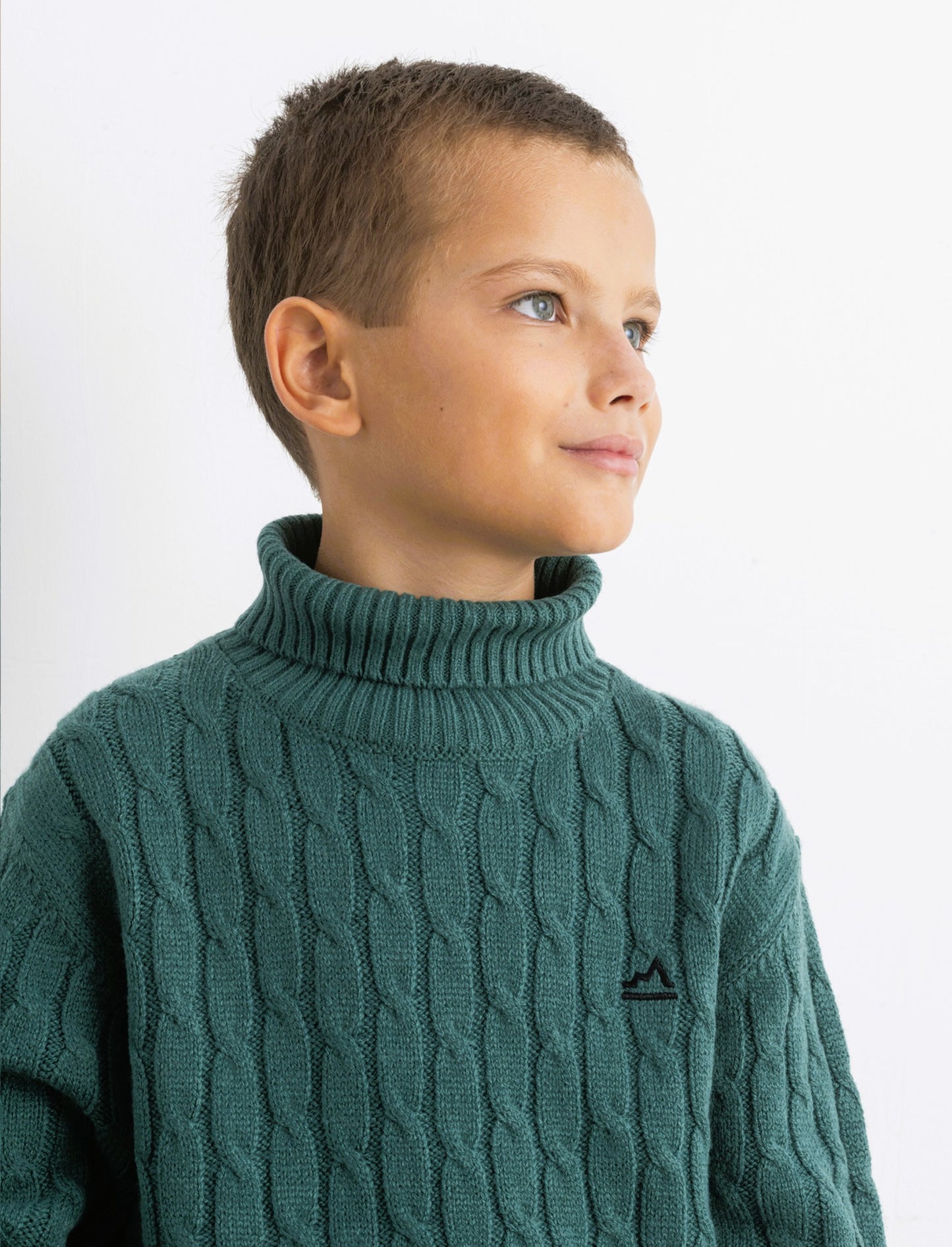 Maglia collo alto  a traccia. - Verde