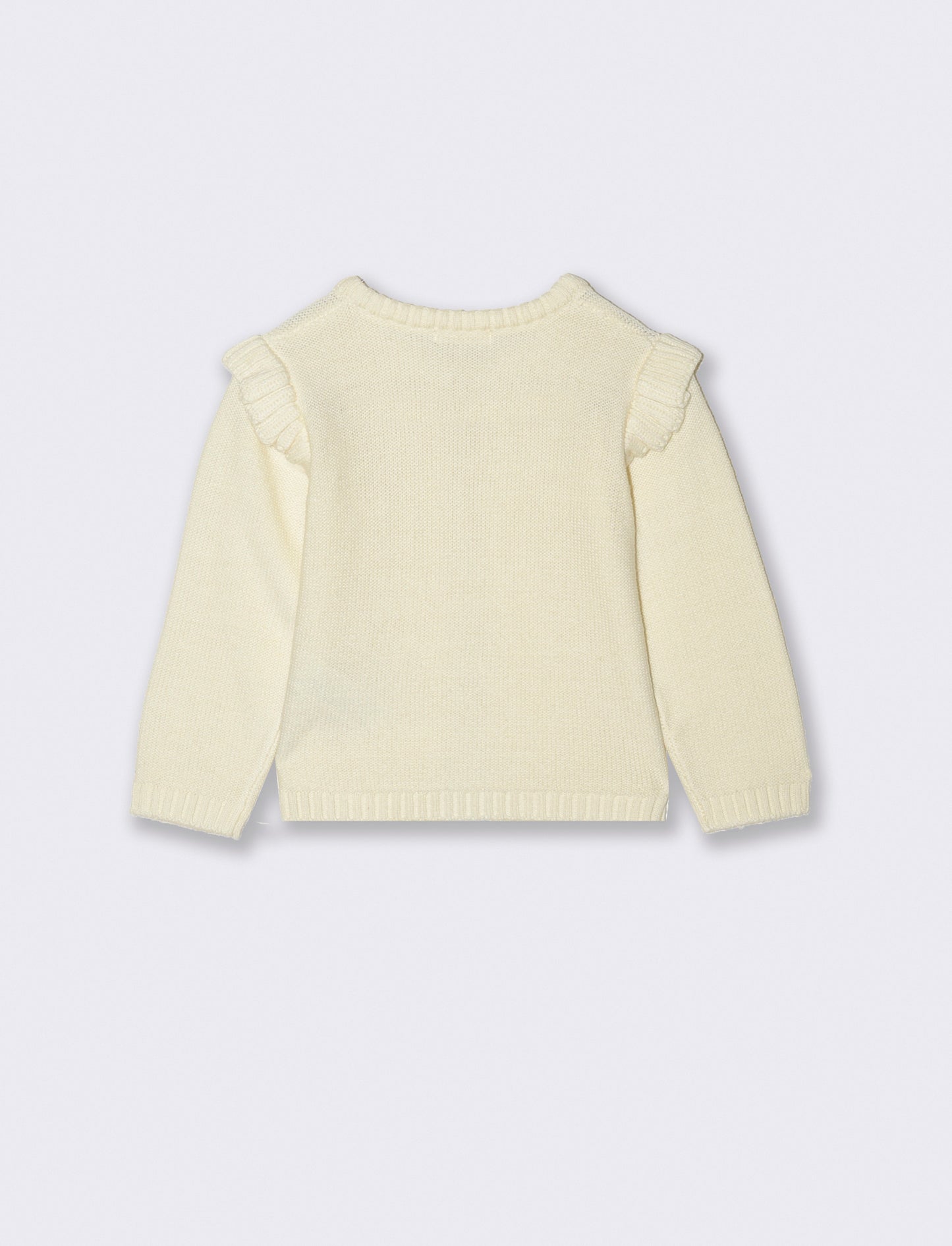 Cardigan basico con trecce - Bianco latte