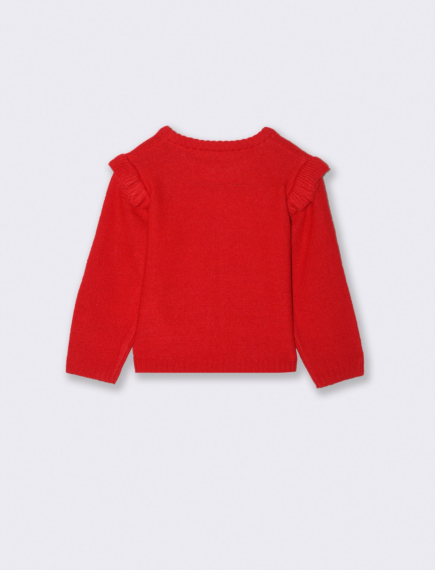Cardigan basico con trecce - Rosso
