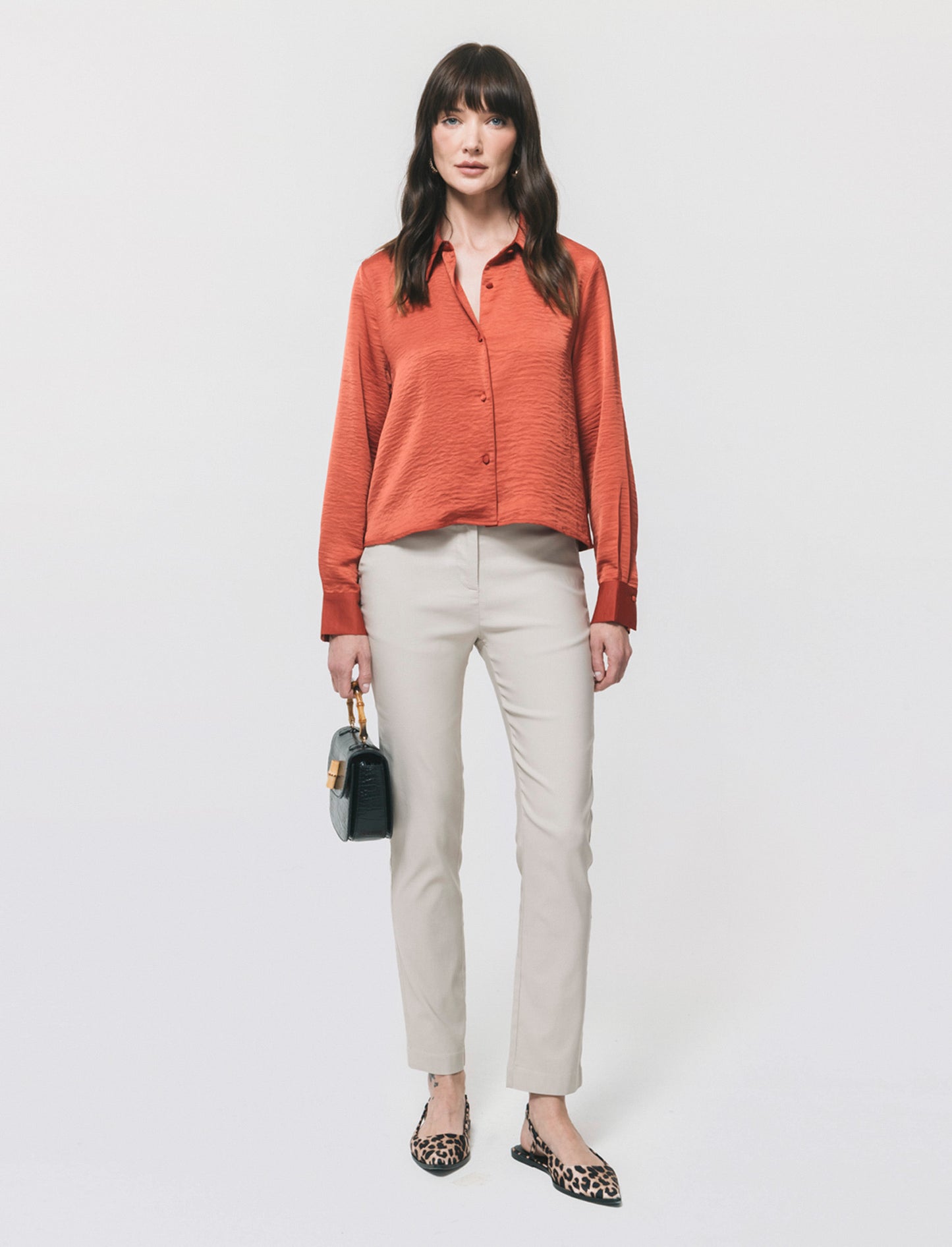 Pantalone Bengalin Skinny Vita Regolare - Beige corda