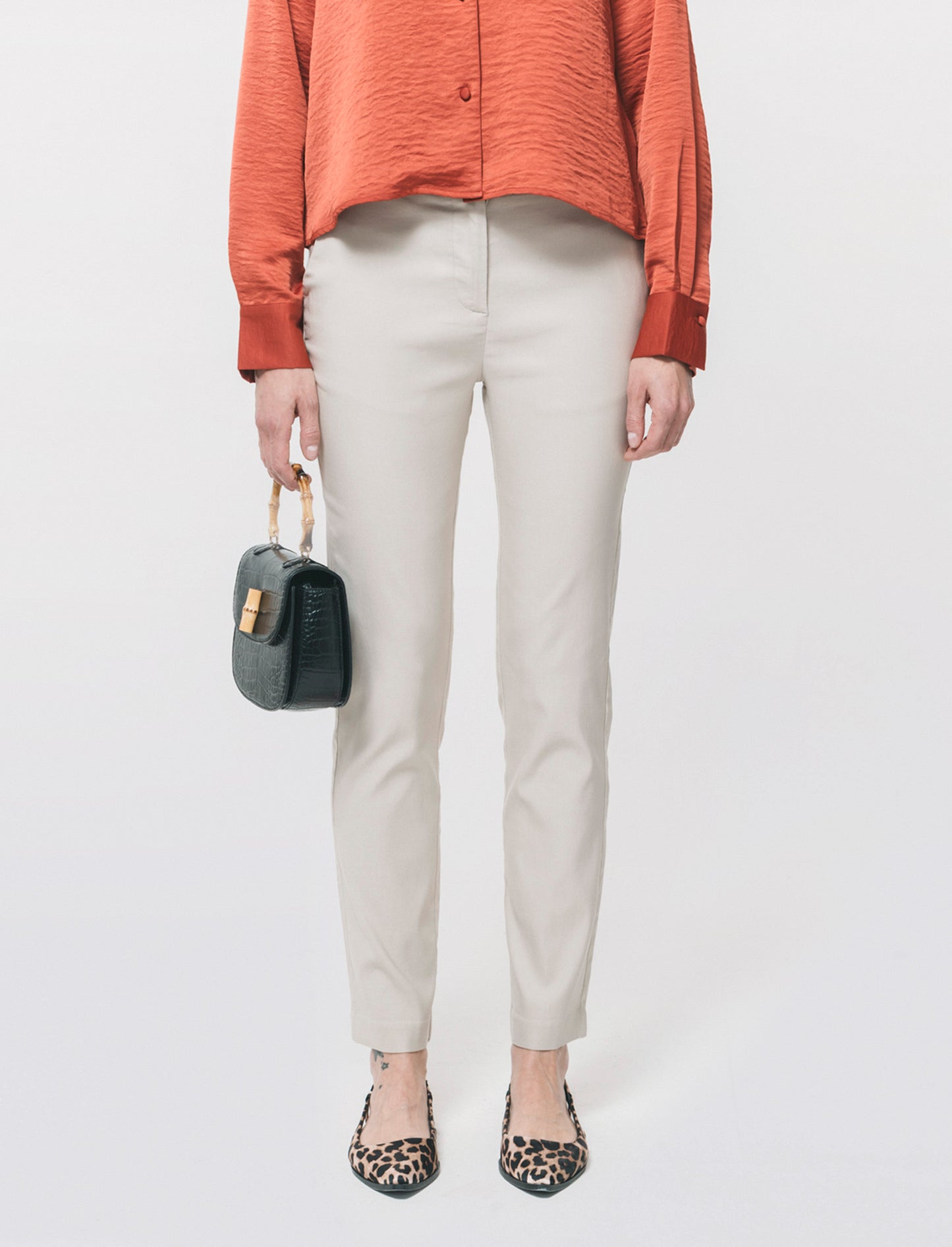 Pantalone Bengalin Skinny Vita Regolare - Beige corda