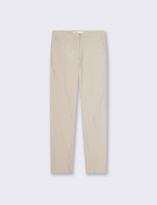 Pantalone Bengalin Skinny Vita Regolare - Beige corda