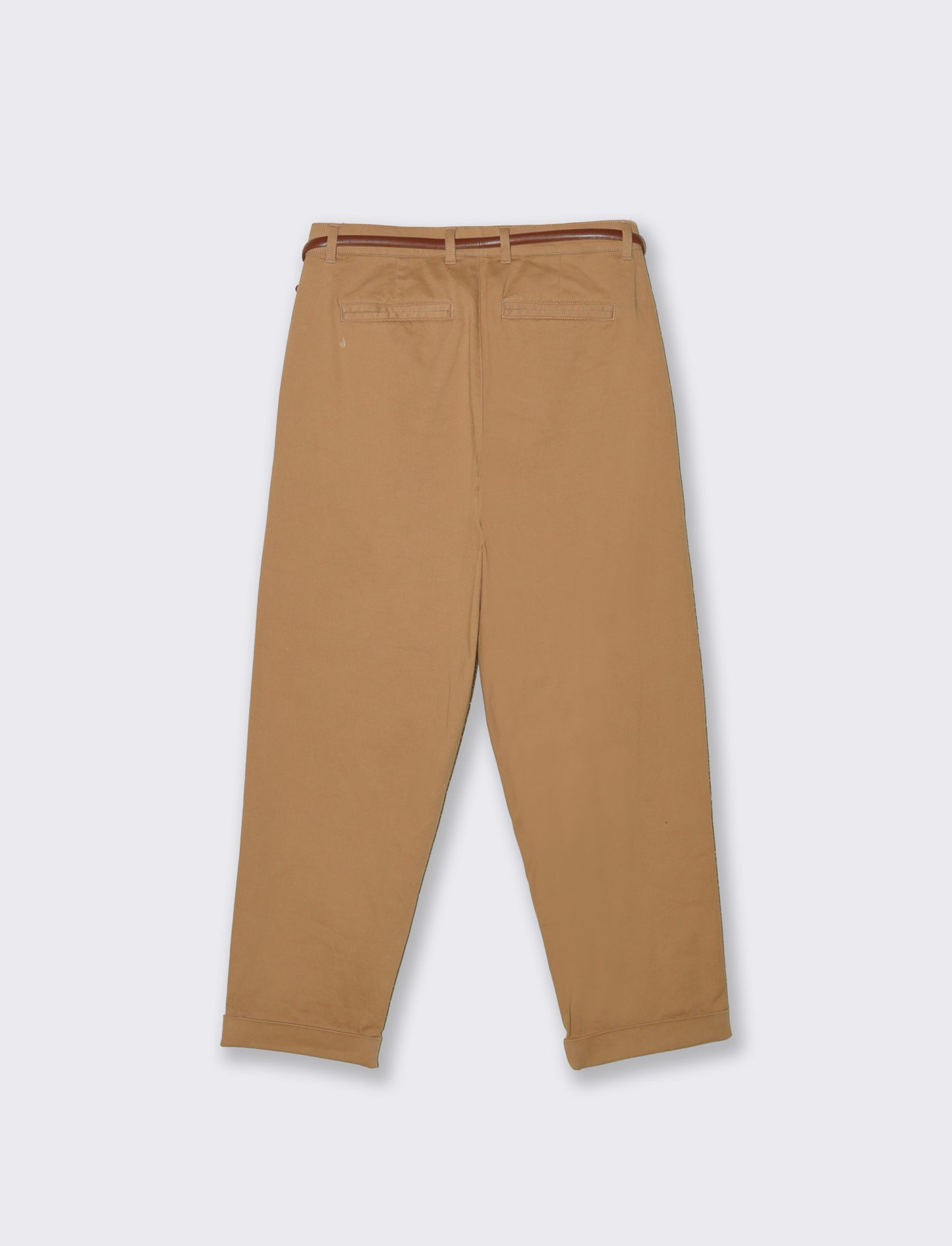 Pantalone Chino con Cintura e Risvolti - Cammello